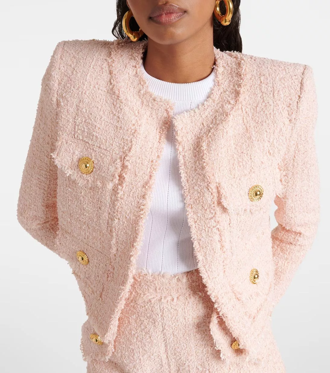 Balmain Jackets Balmain o1w1db10624 Jacket in Rose Pink