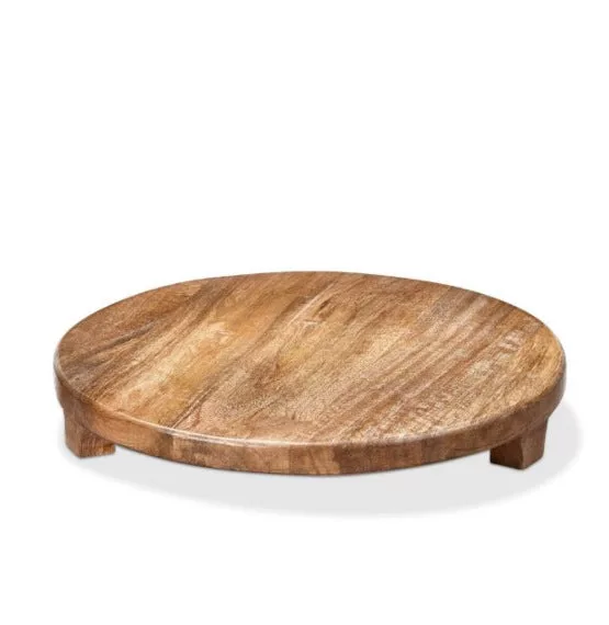 Natural Footed Round Board