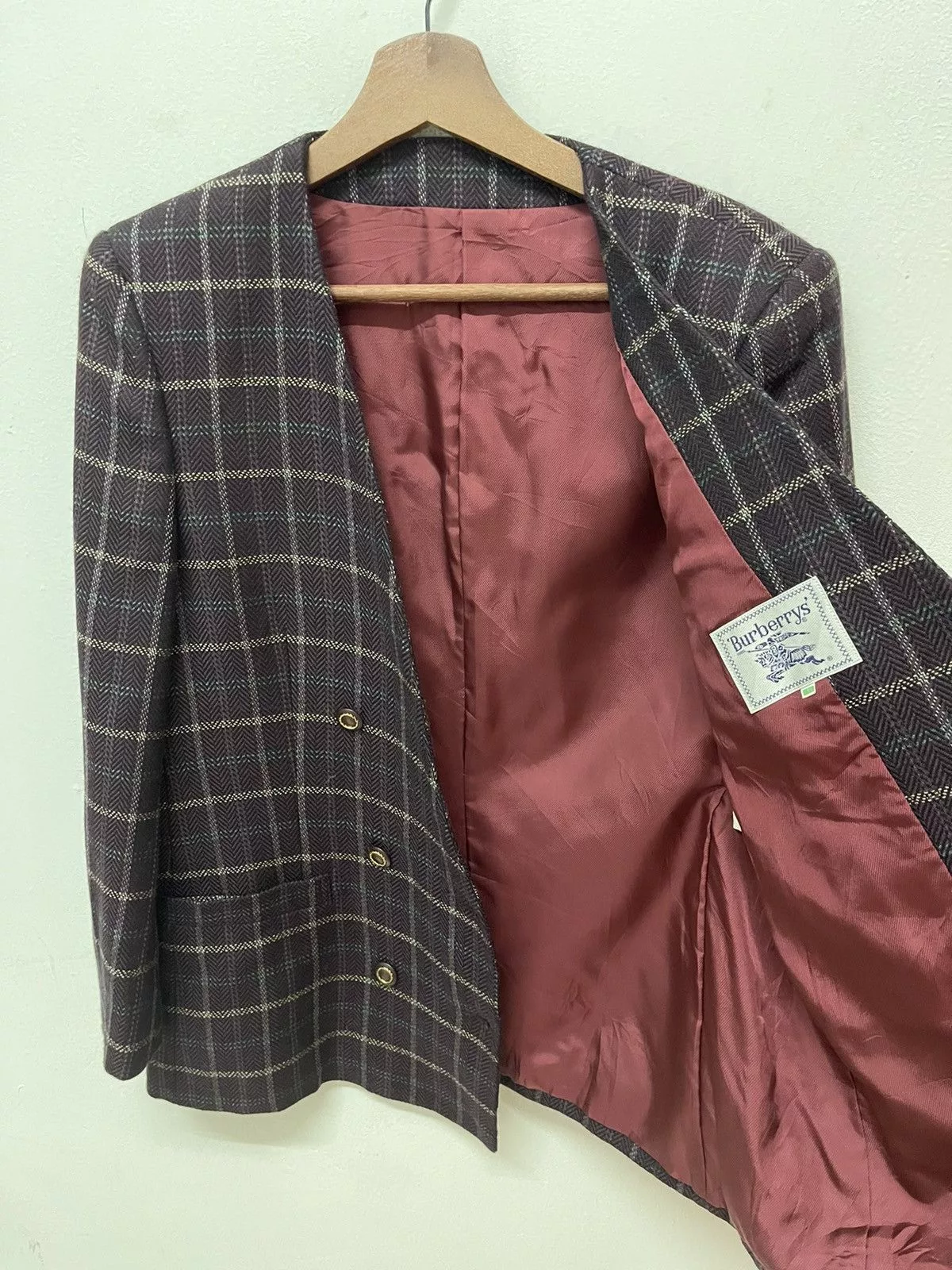 Burberry Jackets Burberry × Vintage VINTAGE CHECK BURBERRY JACKET COAT Red