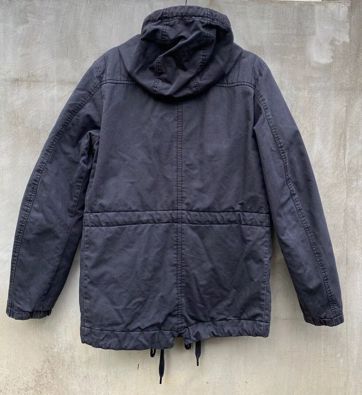 Diesel Parkas DIESEL BLACK COTTON PARKA WITH HOOD SIZE L Blue