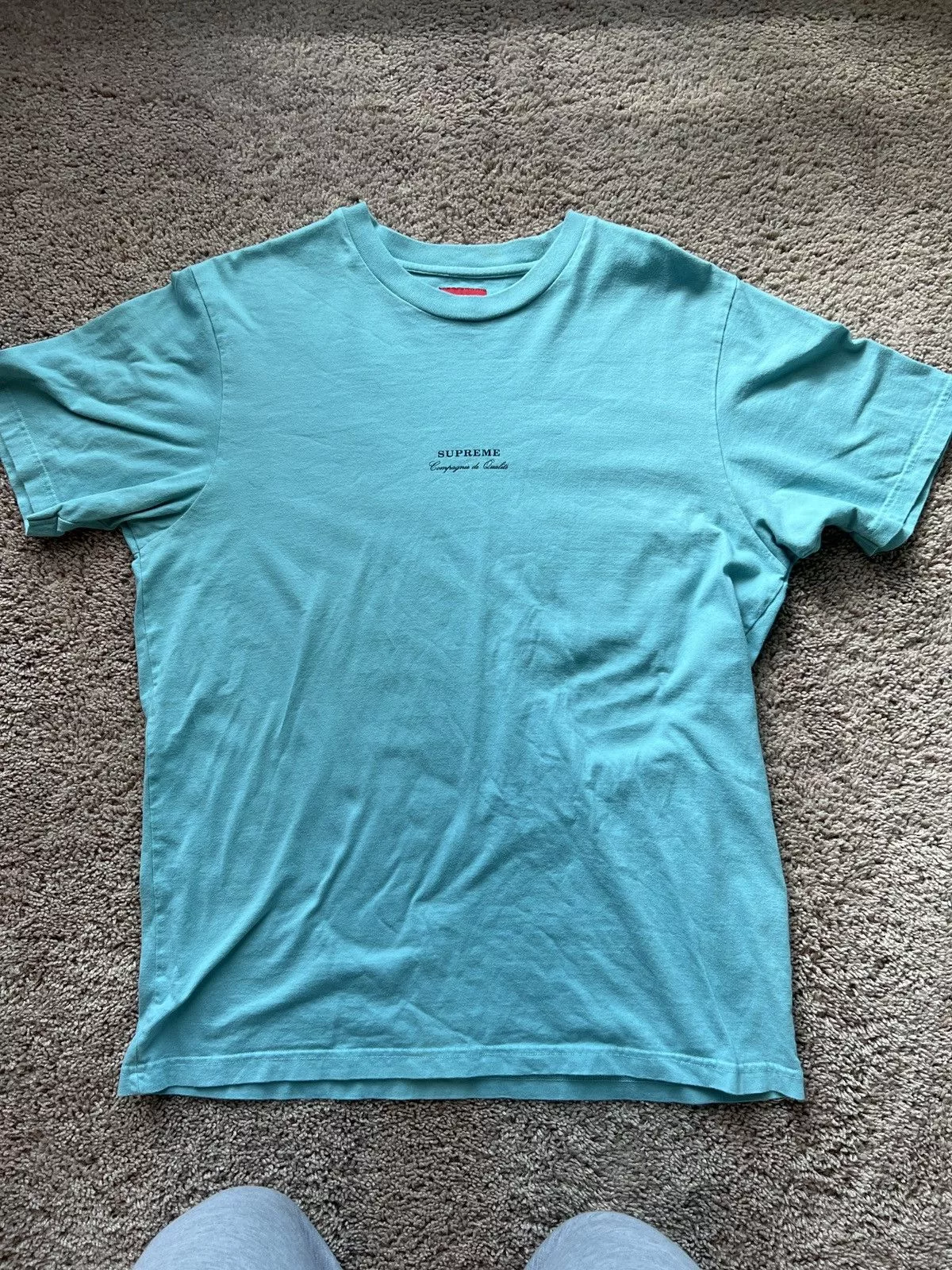 Supreme Short Sleeve T Shirts Supreme Qualite Teal Tee Green