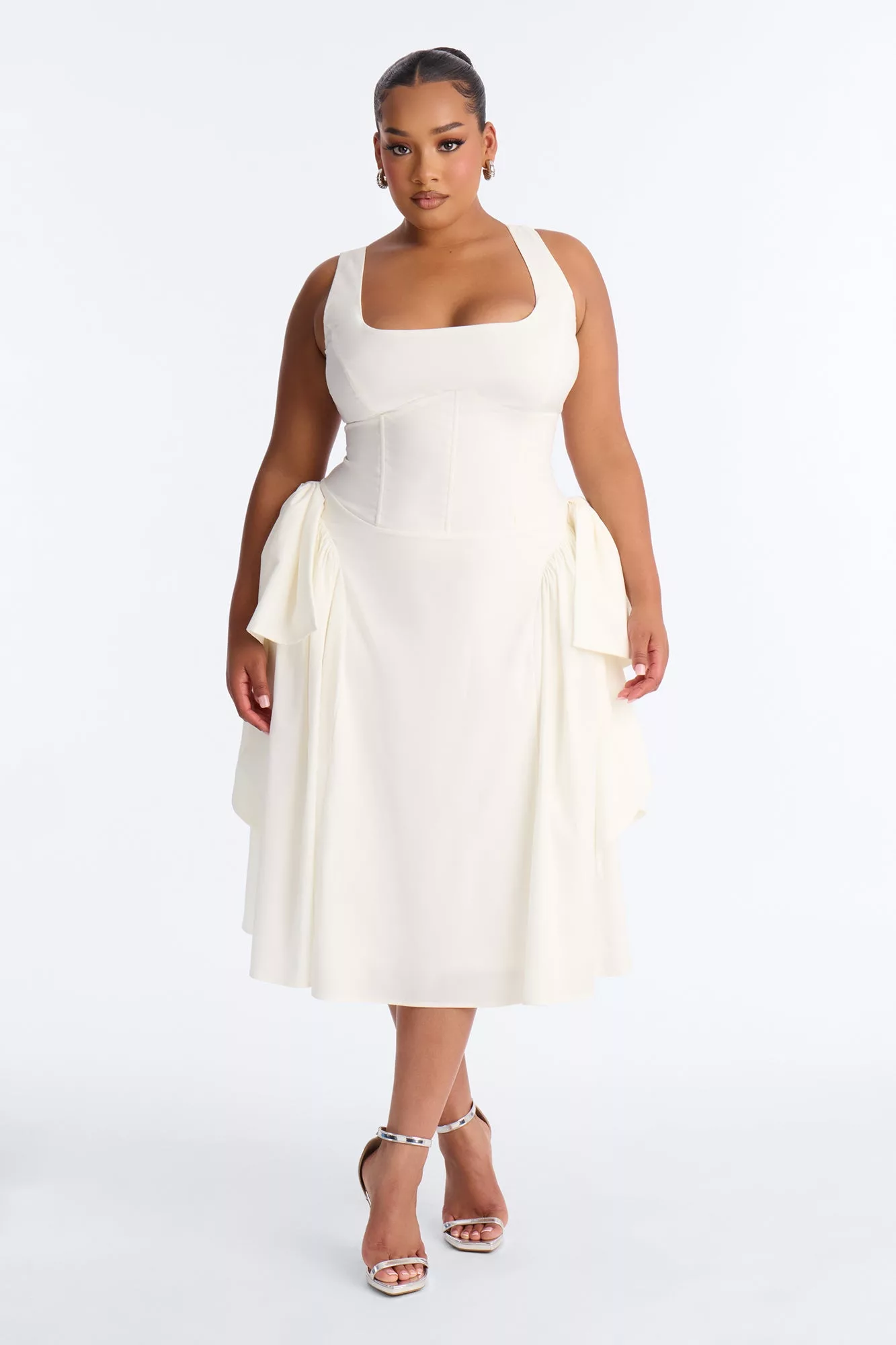 Get Ur Bow On Midi Dress - White