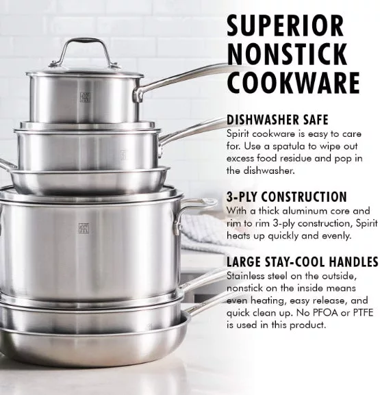 12 pc Spirit Stainless 3 Ply Set