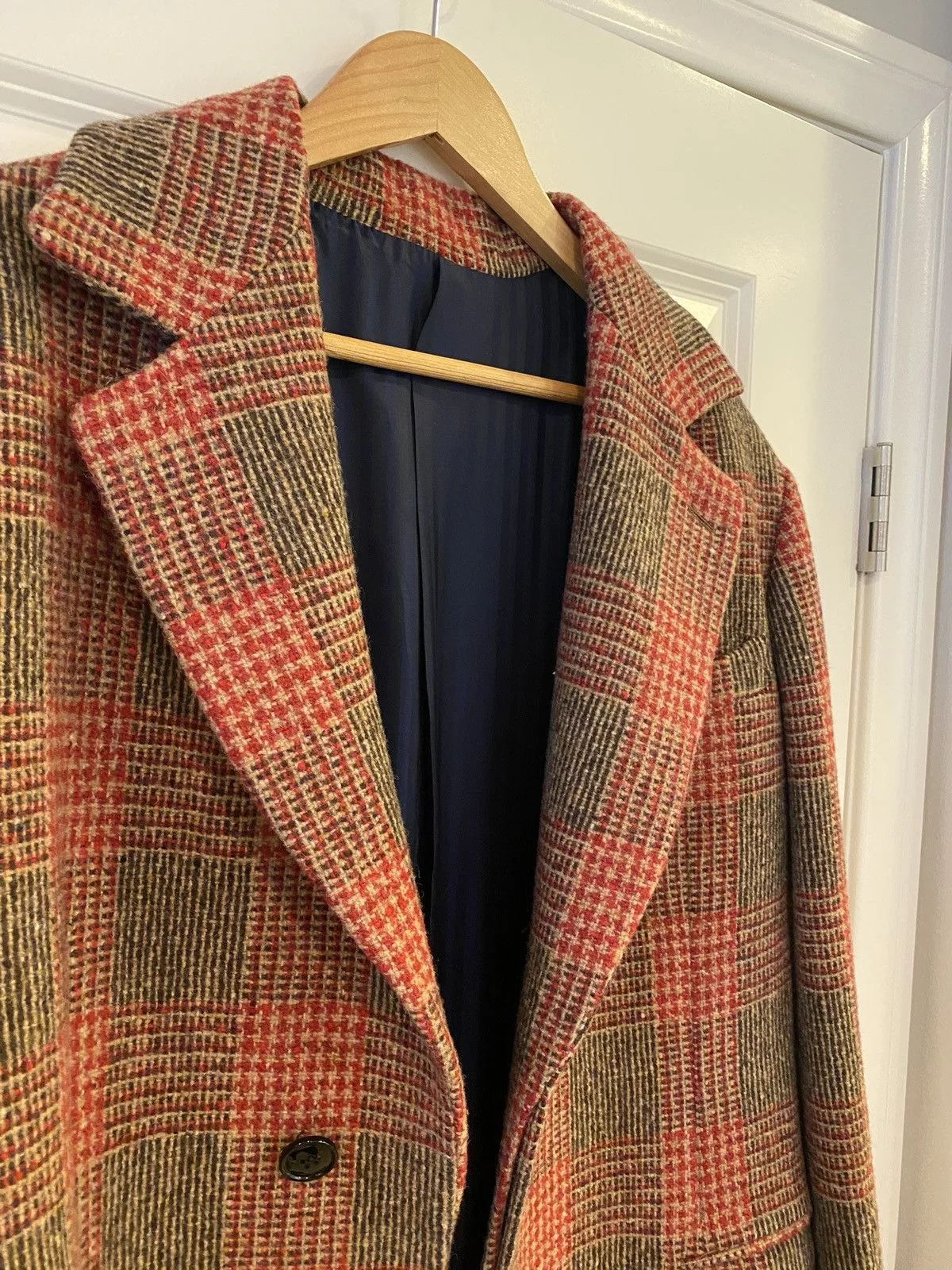 MP Massimo Piombo Heavy Coats MP Massimo Piombo Checked Oversized Long Coat Italy Made Brown