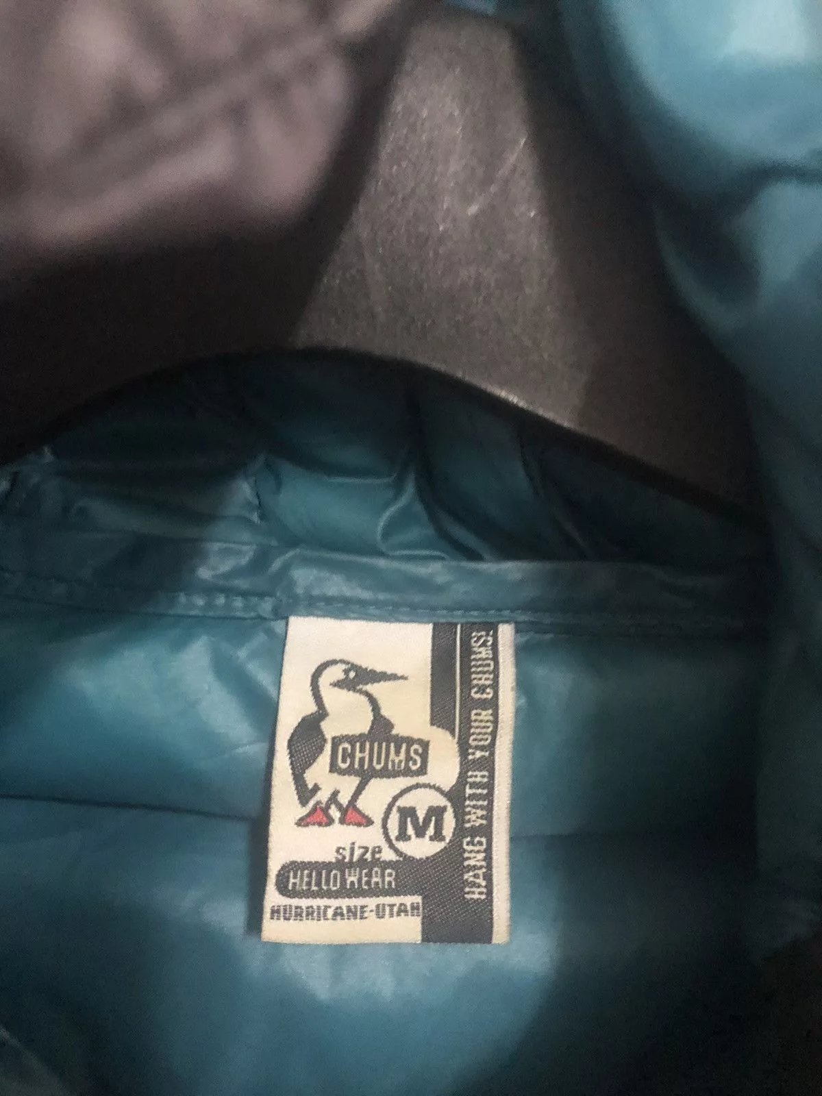 Chums Bombers CHUMS Puffer Jacket Hoodie Duck Down Feather Black Gorpcore