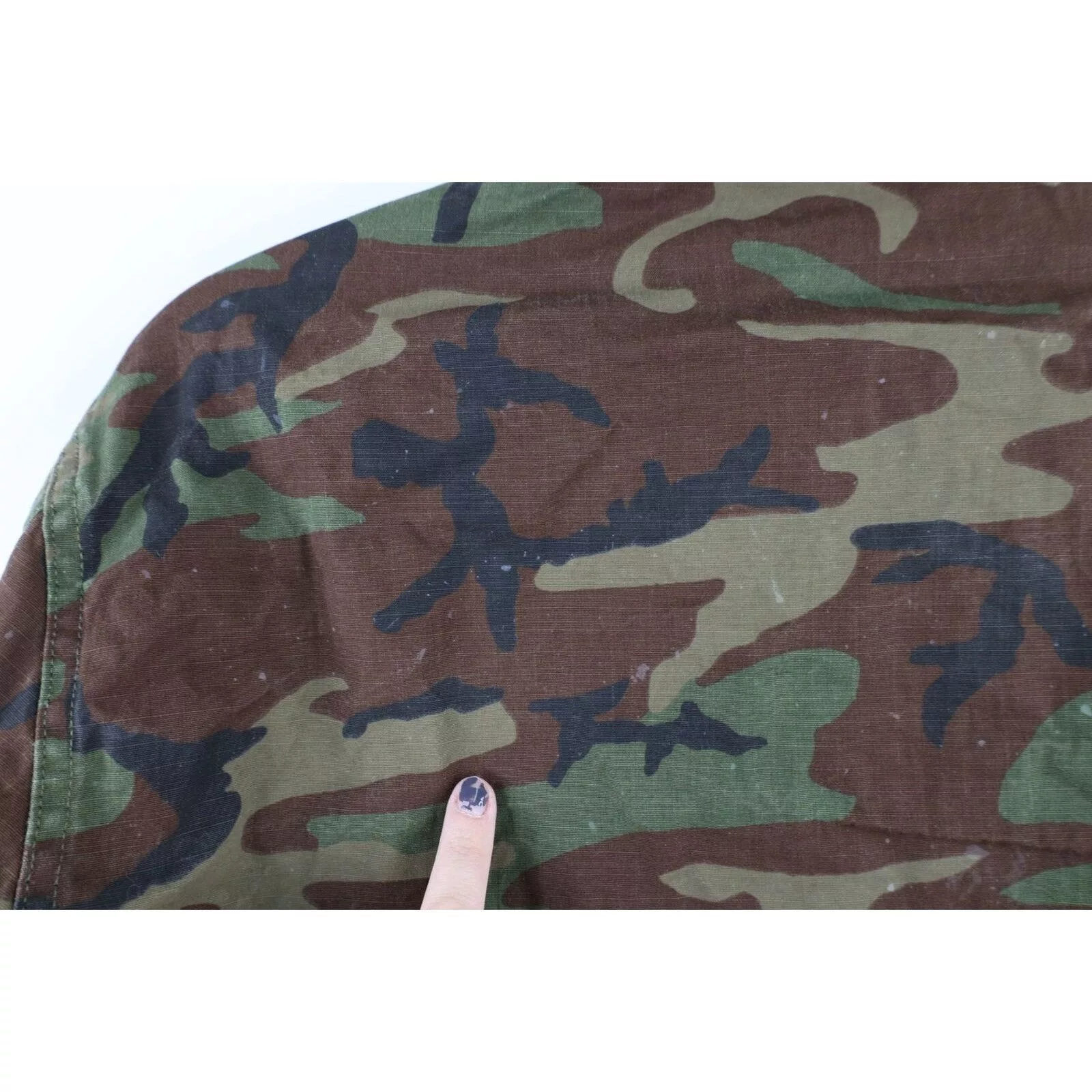 Vintage Light Jackets Vintage 70s Thrashed Ripstop Poplin Camouflage Jacket Multi