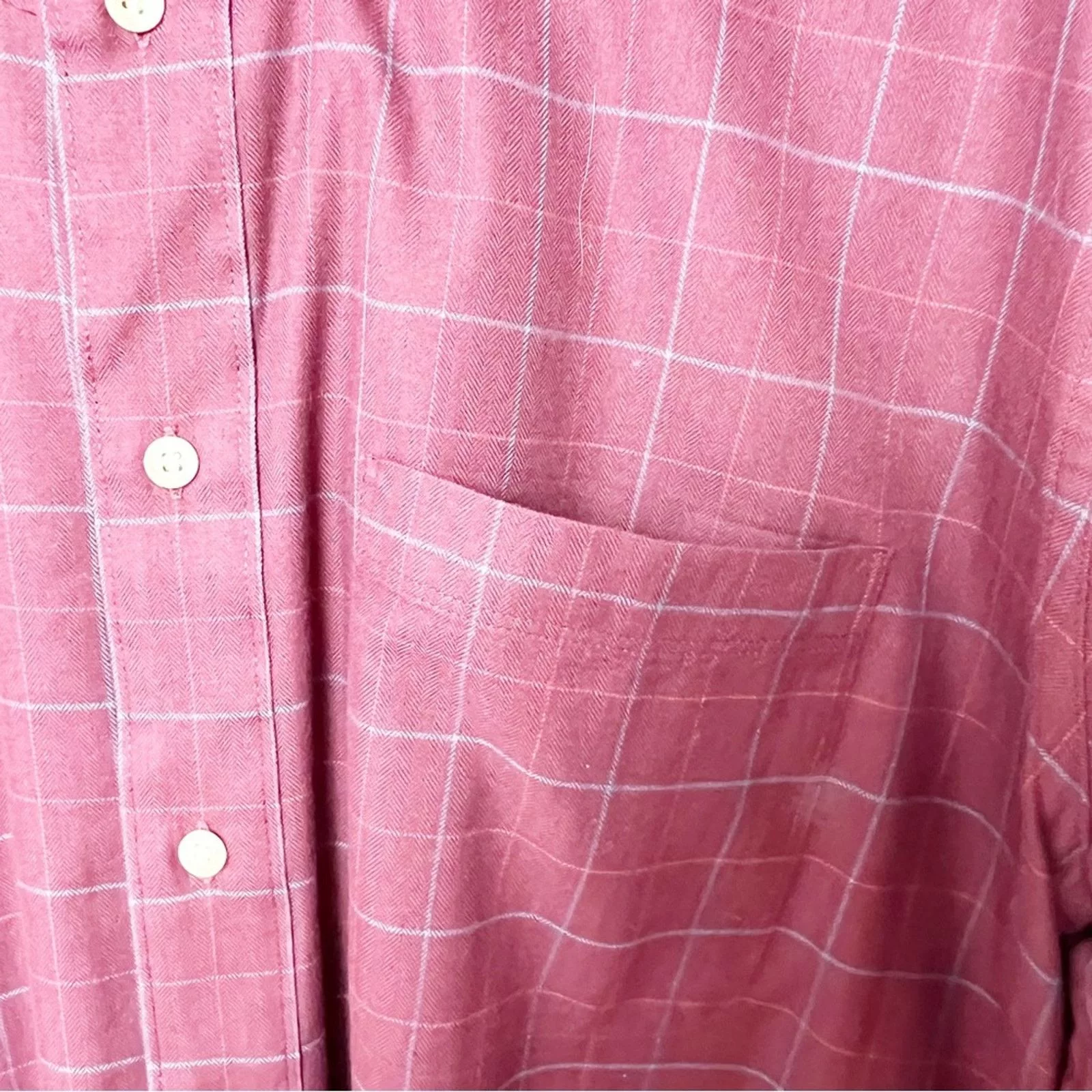 Izod Shirts Button Ups Izod Maroon Windowpane Plaid Button Down Shirt Men’s Large Red