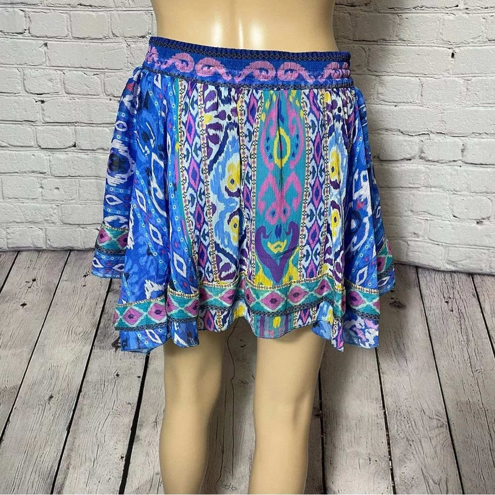 Zara Mini Skirts NWT New Zara Printed Mini Skirt Size S Blue