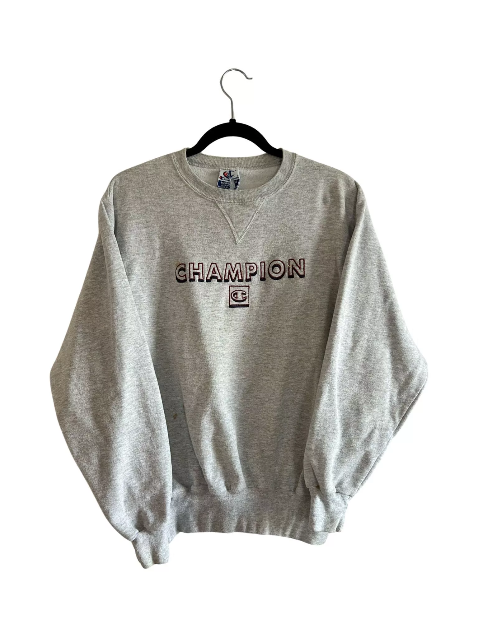 Champion Sweatshirts Hoodies Champion × Vintage Champion Spell Out Crewneck Gray