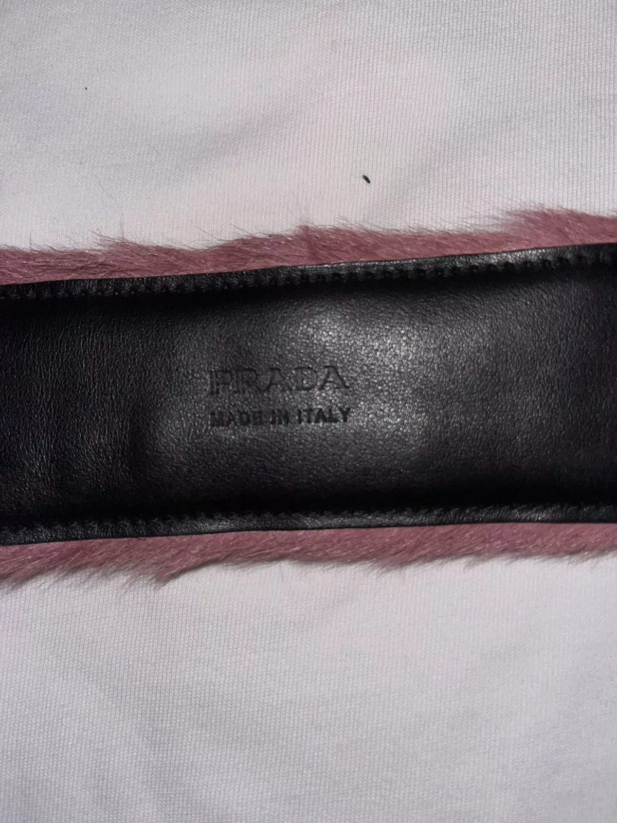 Prada Belts Prada pink fur belt