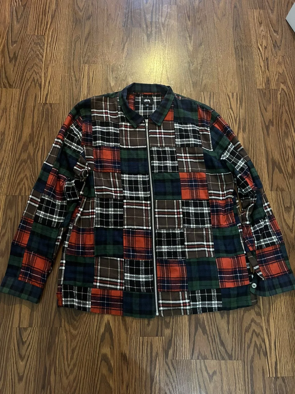 Stussy Shirts Button Ups Stussy Patchwork Flannel Blue