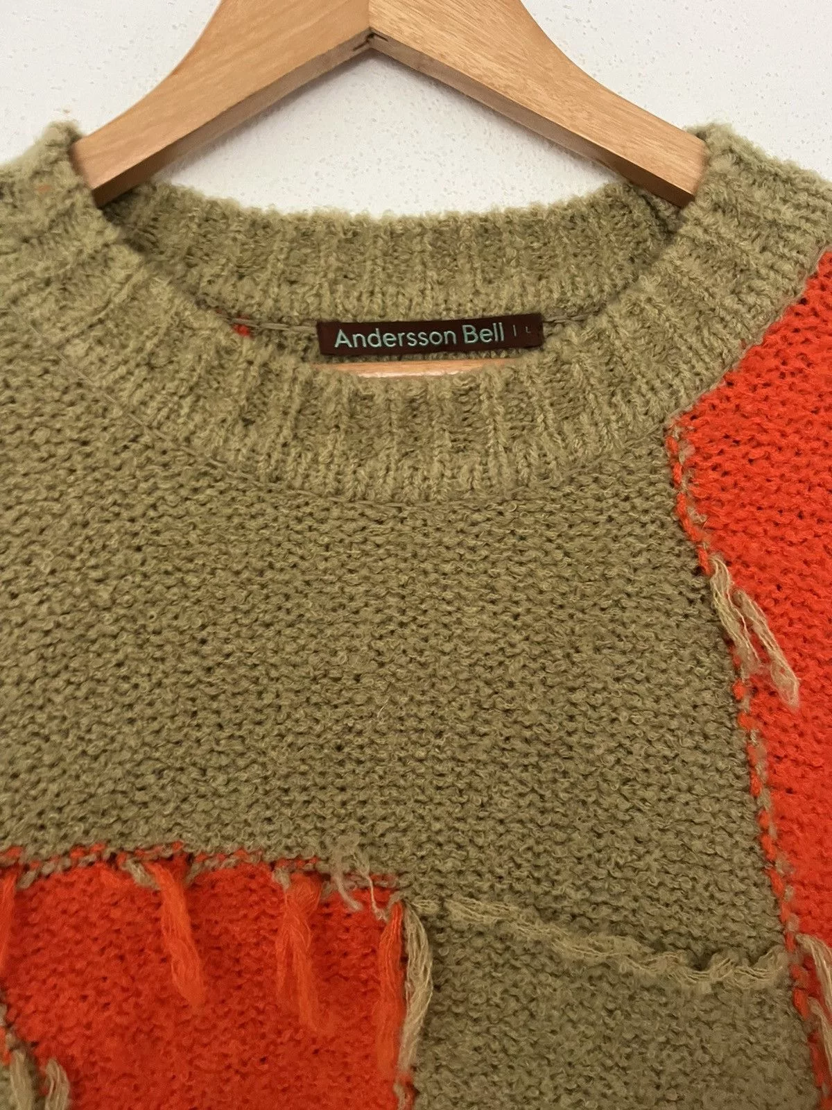 Andersson Bell Sweaters Knitwear Andersson Bell orange / beige patchwork knit sweater
