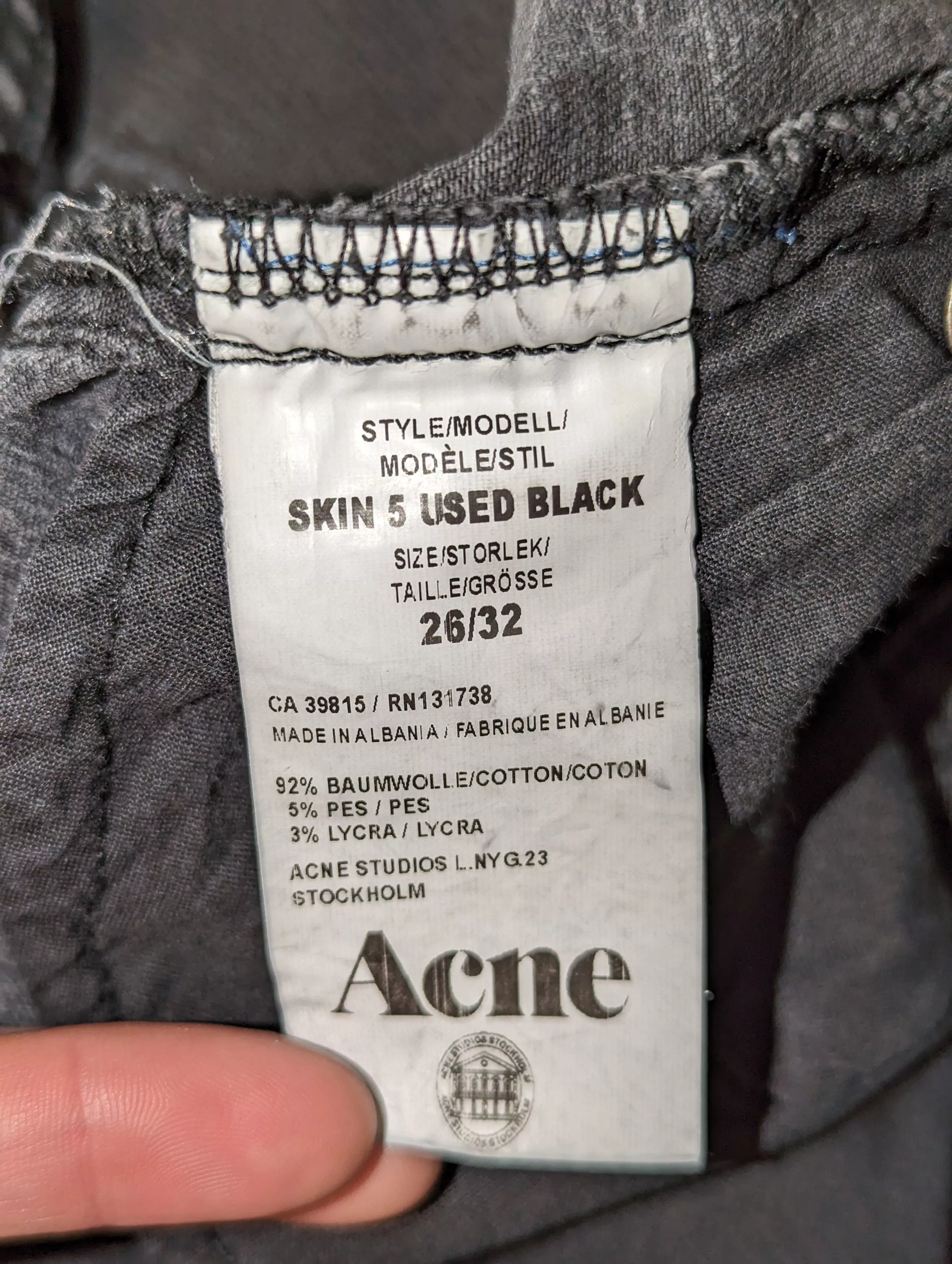 Acne Studios Jeans Acne Studios skin 5 used black
