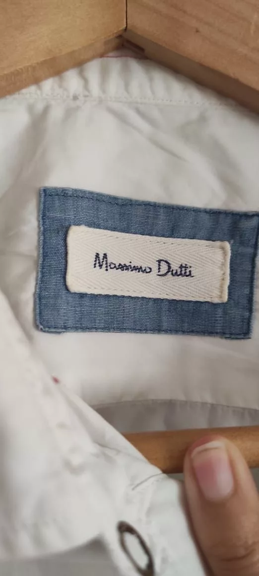 Massimo Dutti Shirts Button Ups MASSIMO DUTTI Mens White Shirt Regular Fit Cotton Excellent