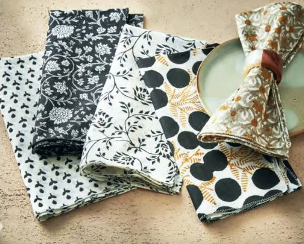 Multi Block Print Napkins Asst