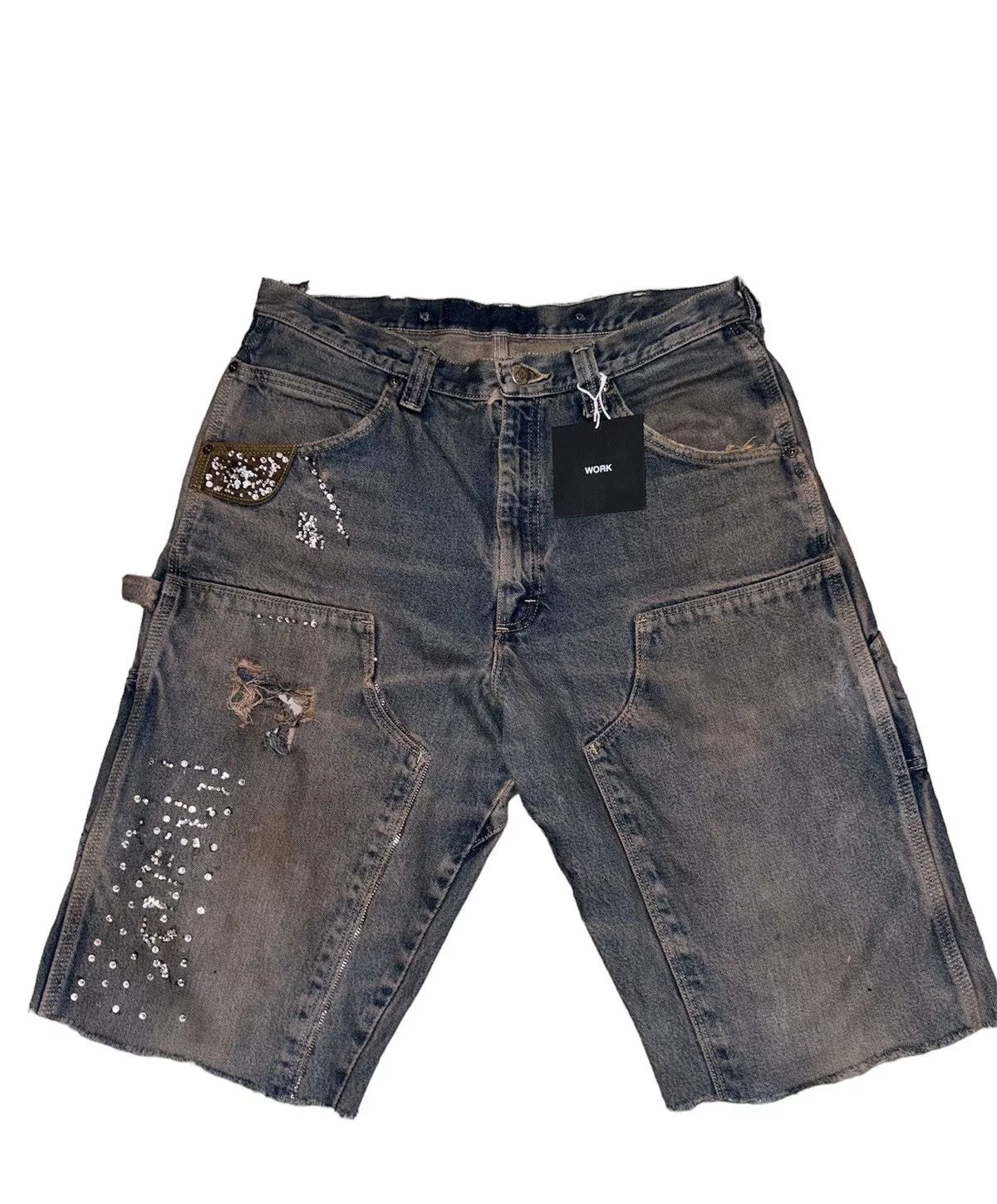 Other Denim Other Custom diamond denim shorts brown washed