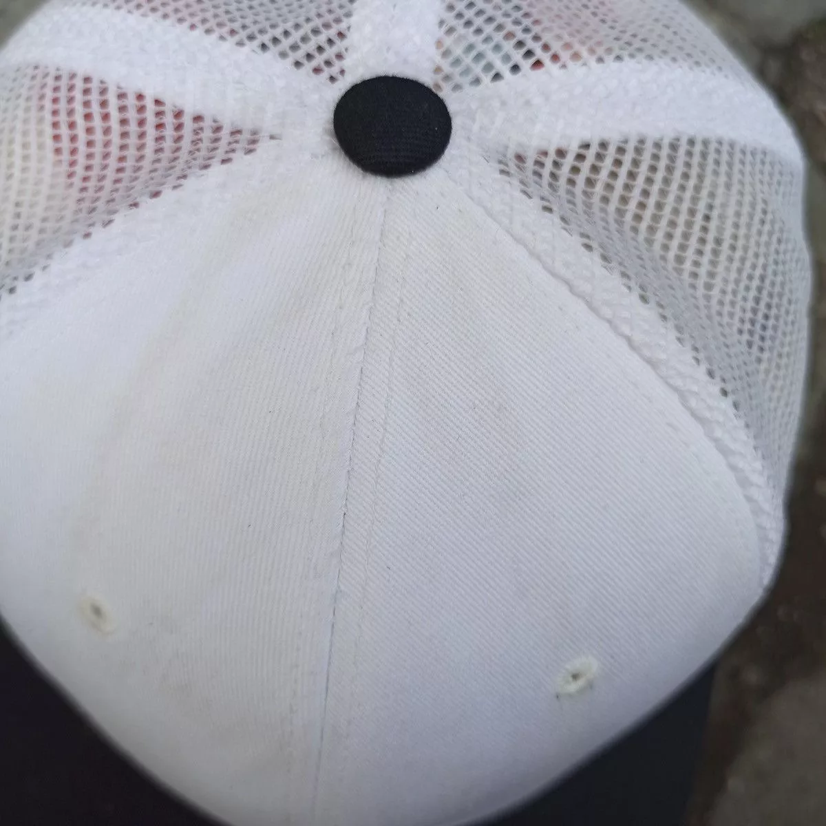 Unsound Rags Hats Unsound Rags SICK oversize trucker hat by mqum with gothic logo pin White Vintage