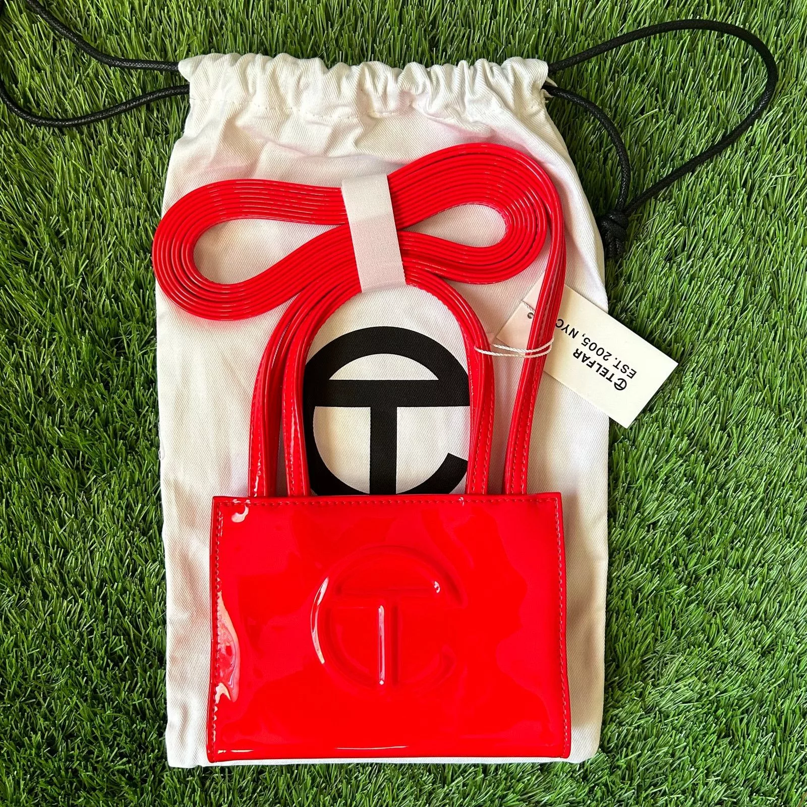 Telfar Shoulder Bags Red Patent Small Telfar Bag