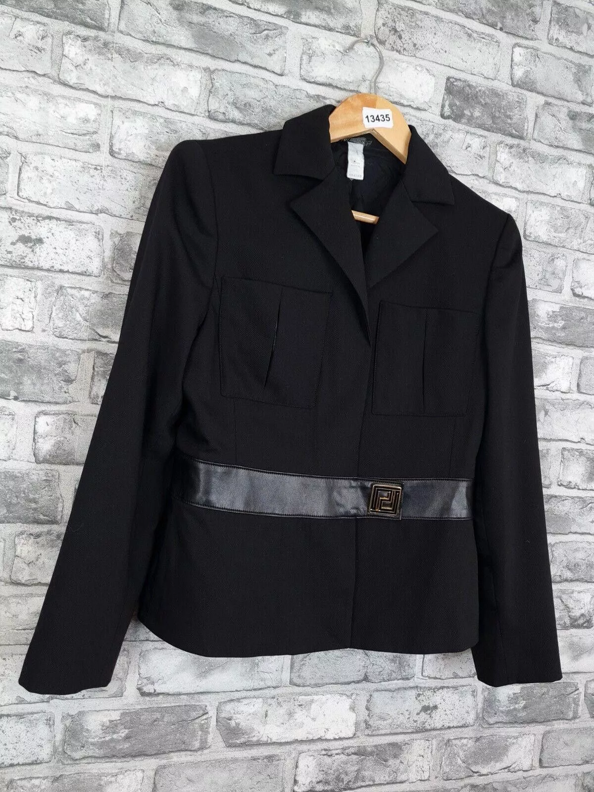Versace Jackets Versace Jacket Size 8 10 Black Wool Mix Vintage