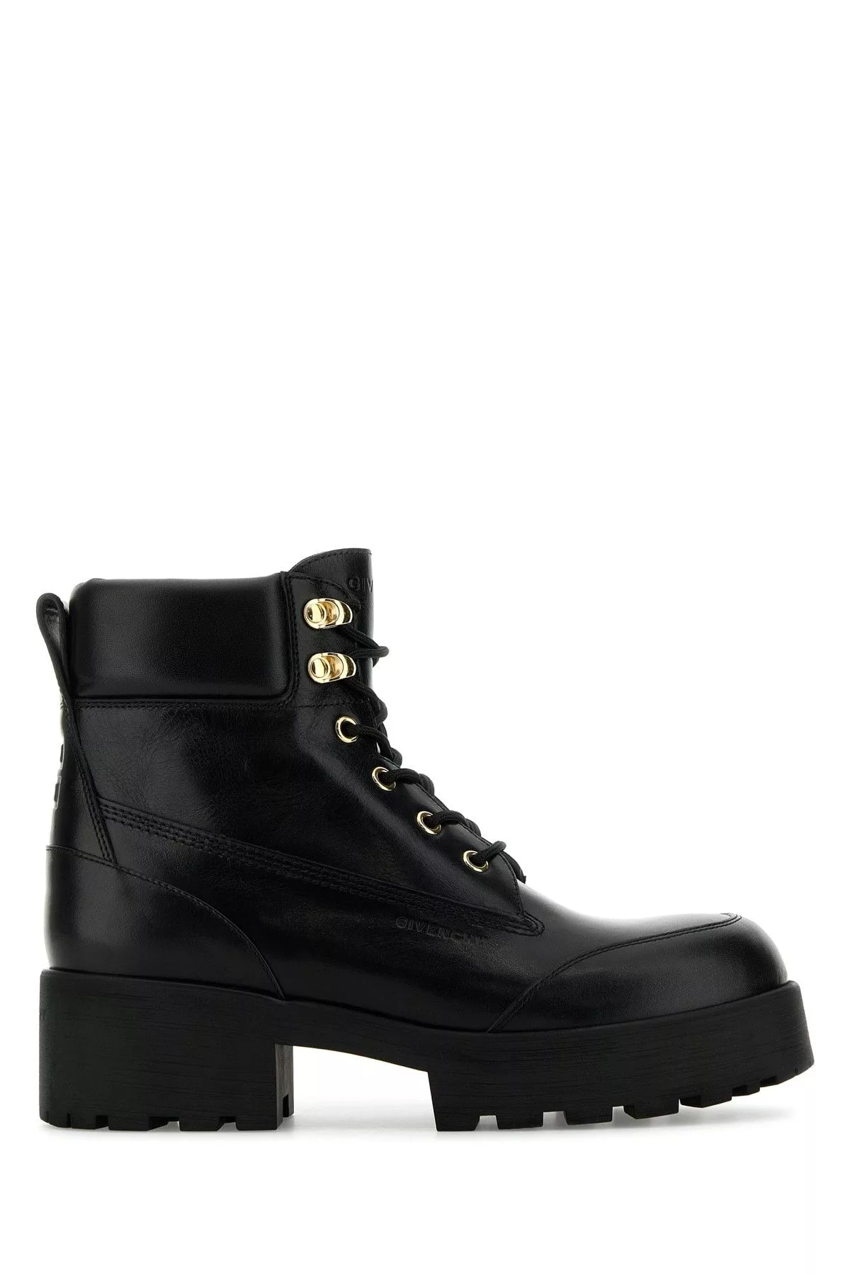 Givenchy Boots Givenchy Black Leather Trekker Ankle Boots Multi