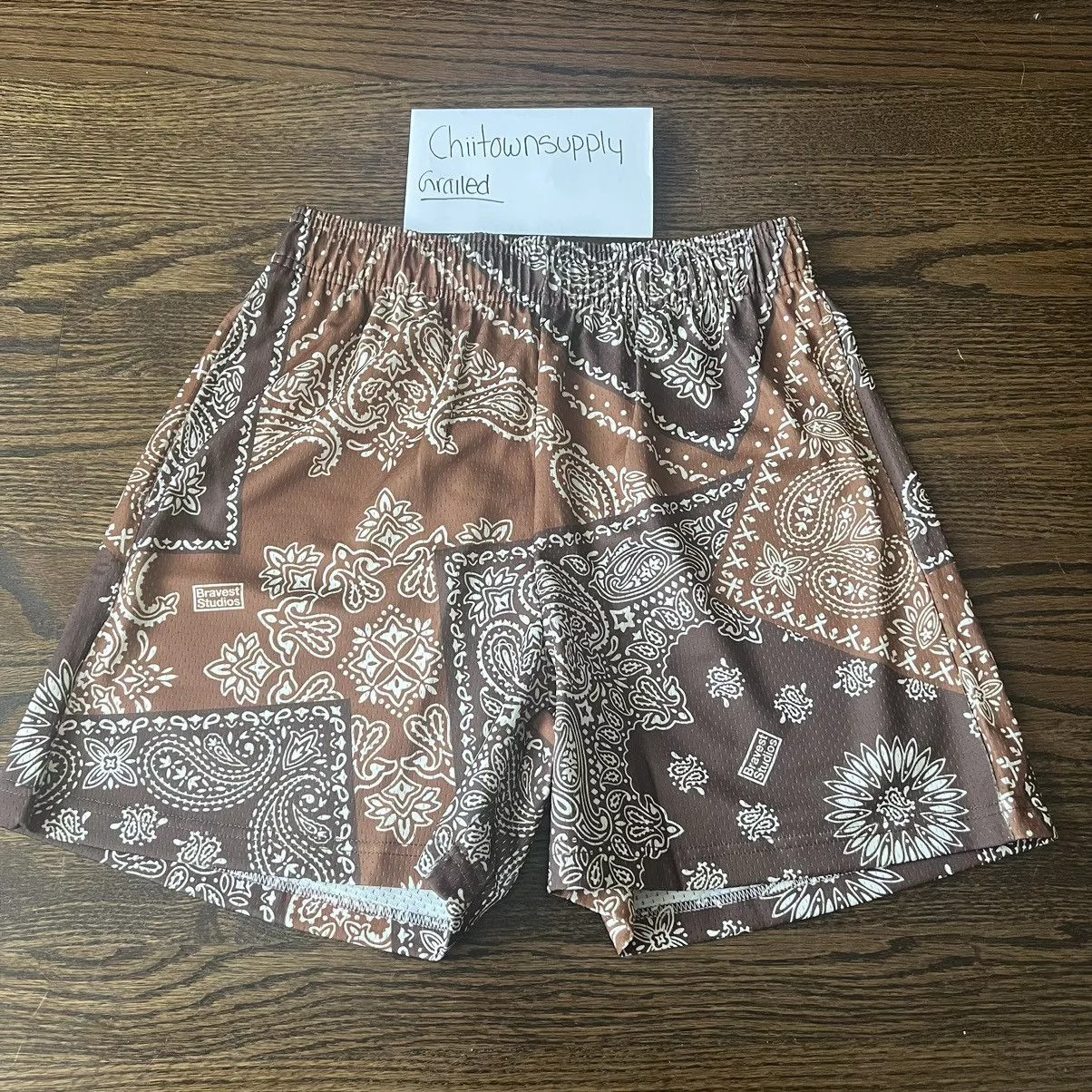 Bravest Studios Shorts Bravest Studios Bravest Studio Brown Paisley Size Large