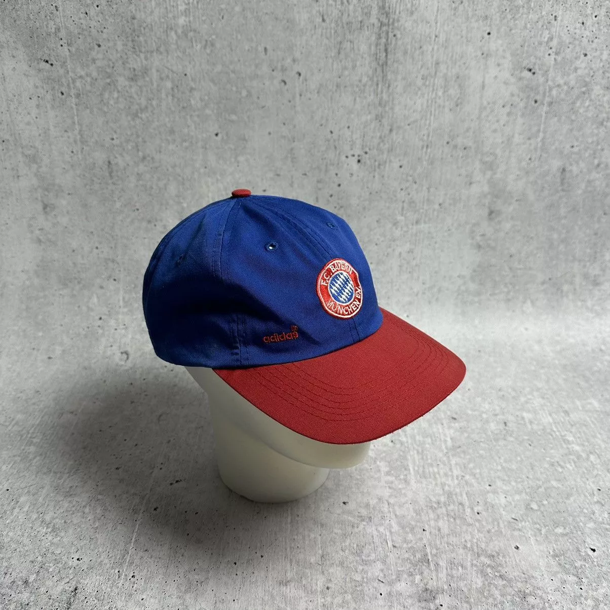 Adidas Hats Adidas × Vintage 90s Adidas FC Bayern Munchen Cap Hat soccer football Blue Streetwear