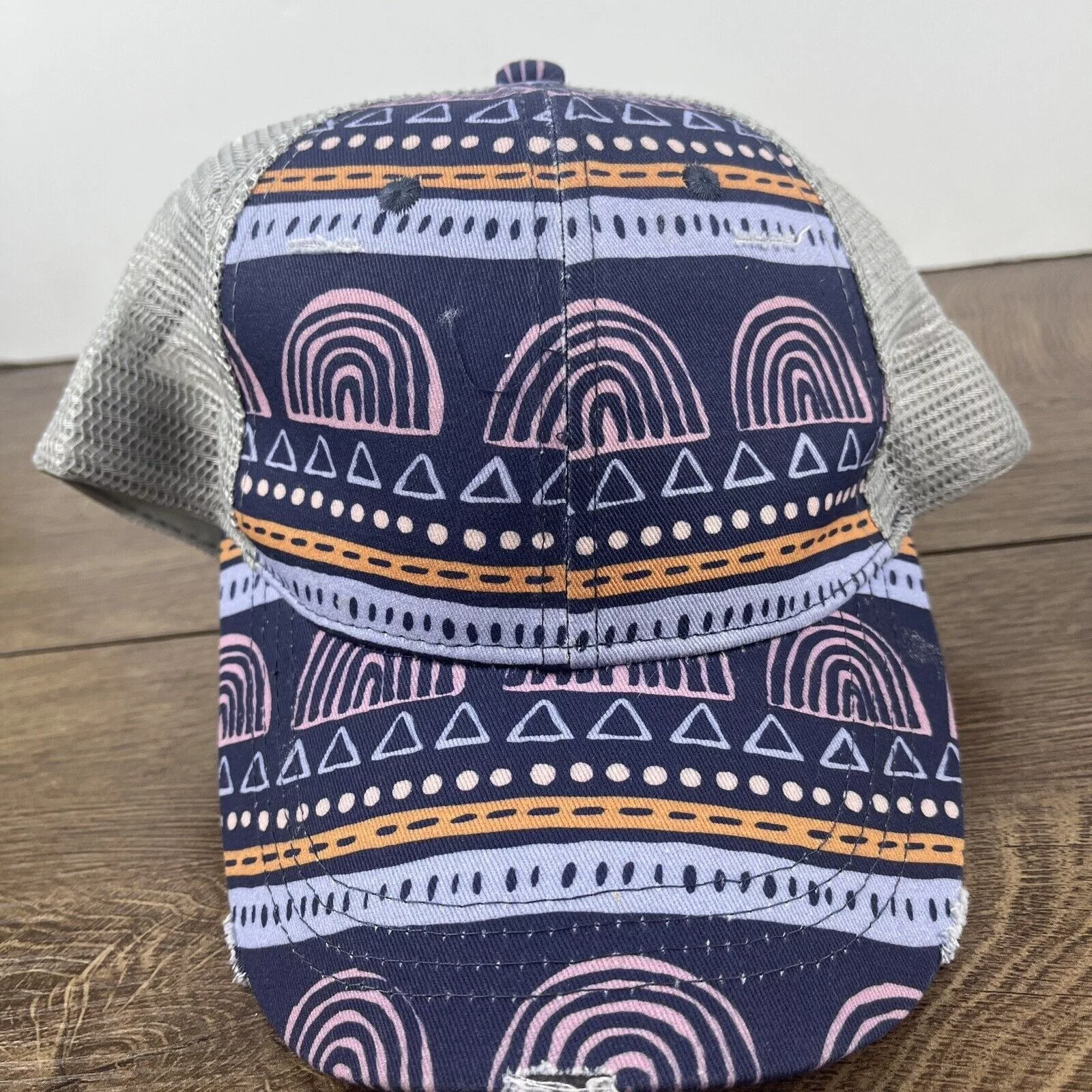 Other Hats Other Blue Creative Hatr Rainbow Pyramid Blue Hat Adjustable Adult