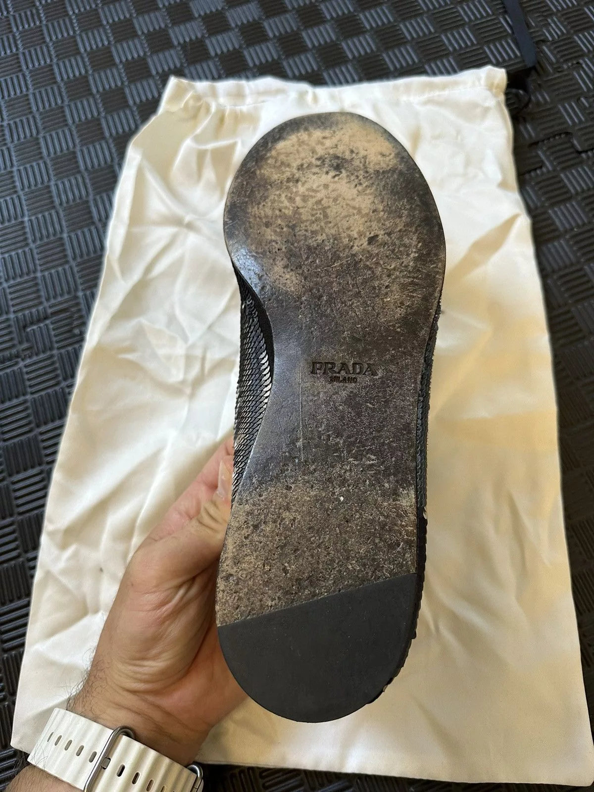 Prada Formal Shoes Sequin Prada loafers Black