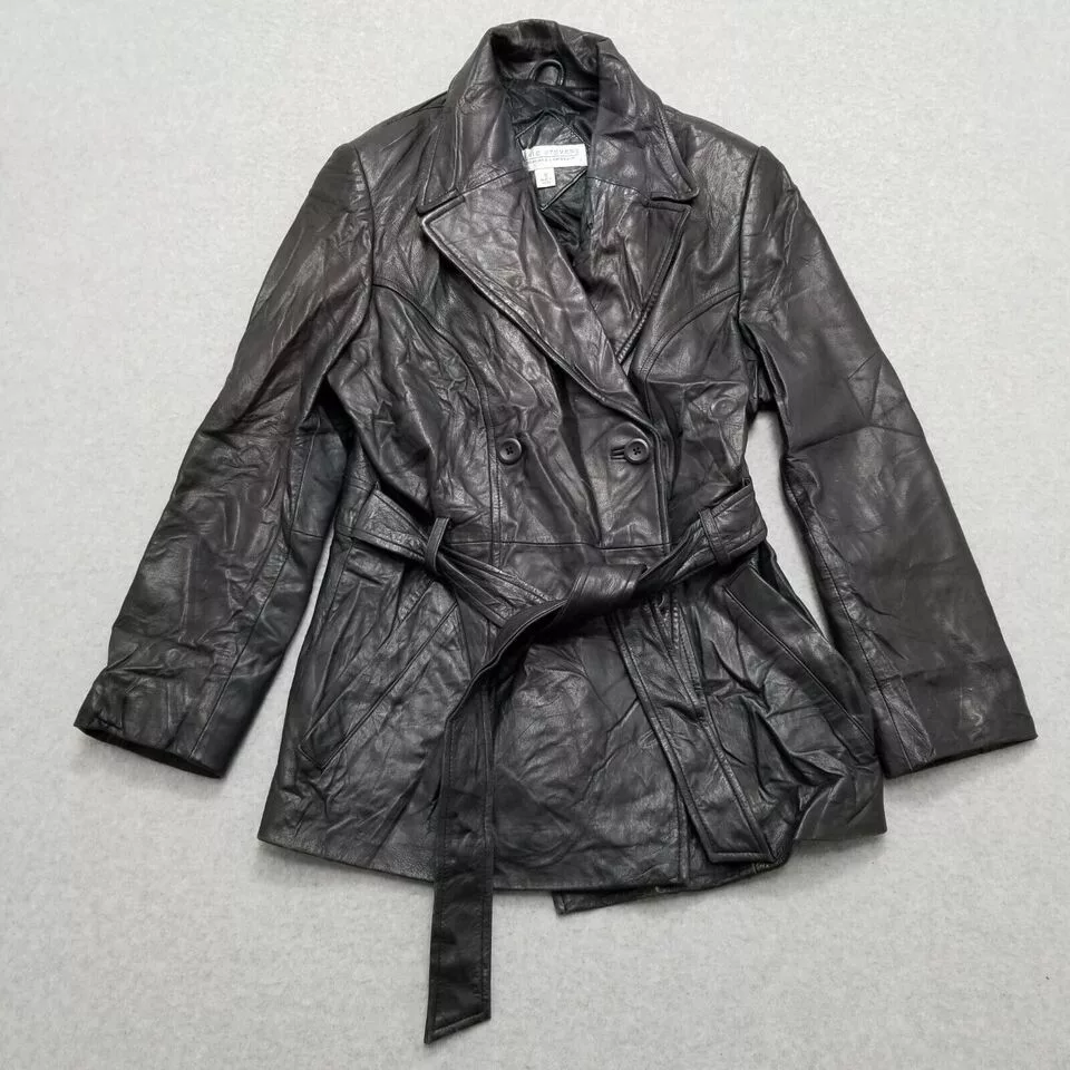 Other Leather Jackets Other Valerie Stevens Leather Jacket Womens Small Pockets Belt Black