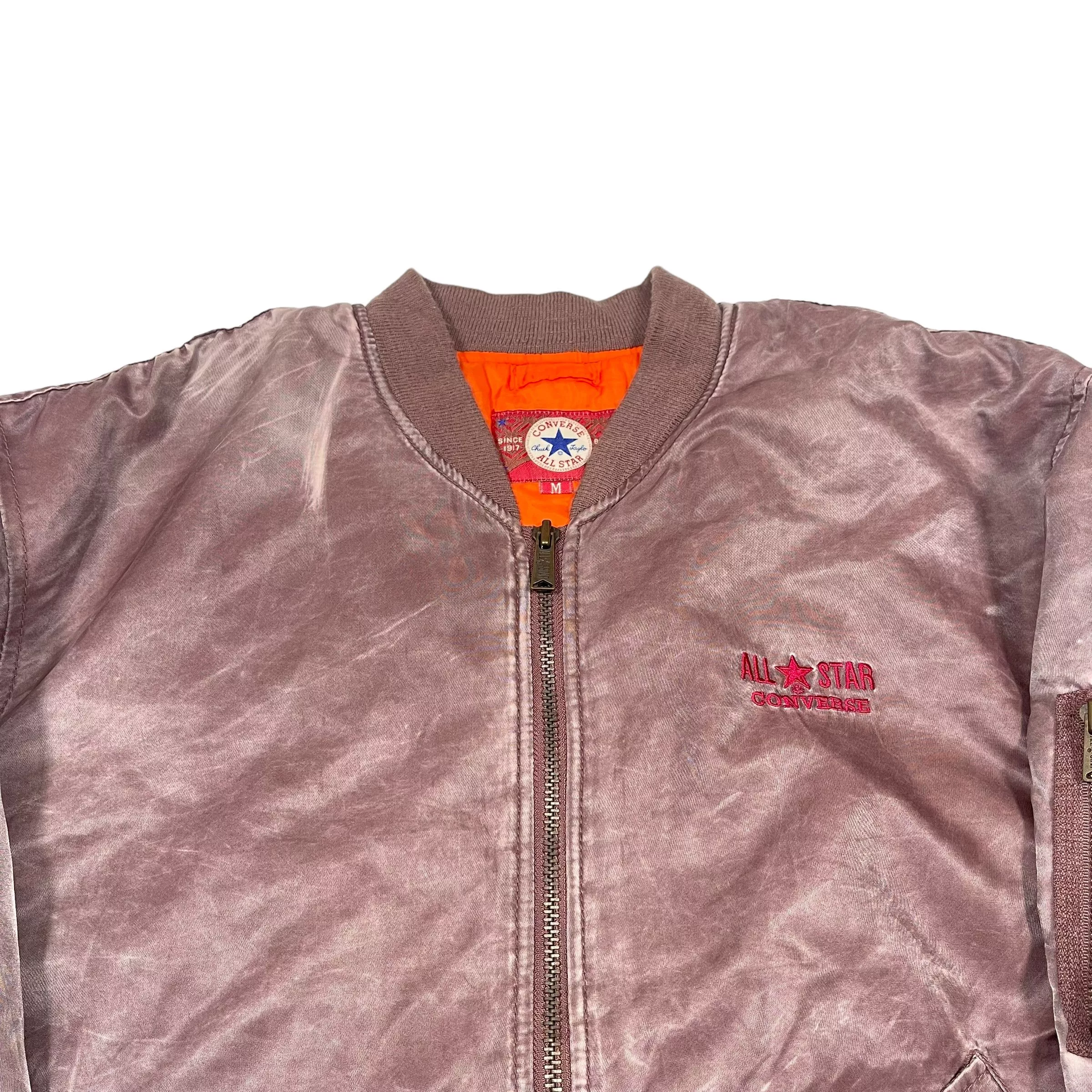 Converse Bombers Converse × Vintage Vintage 1990s Converse Nylon Washed Bomber Jacket Red