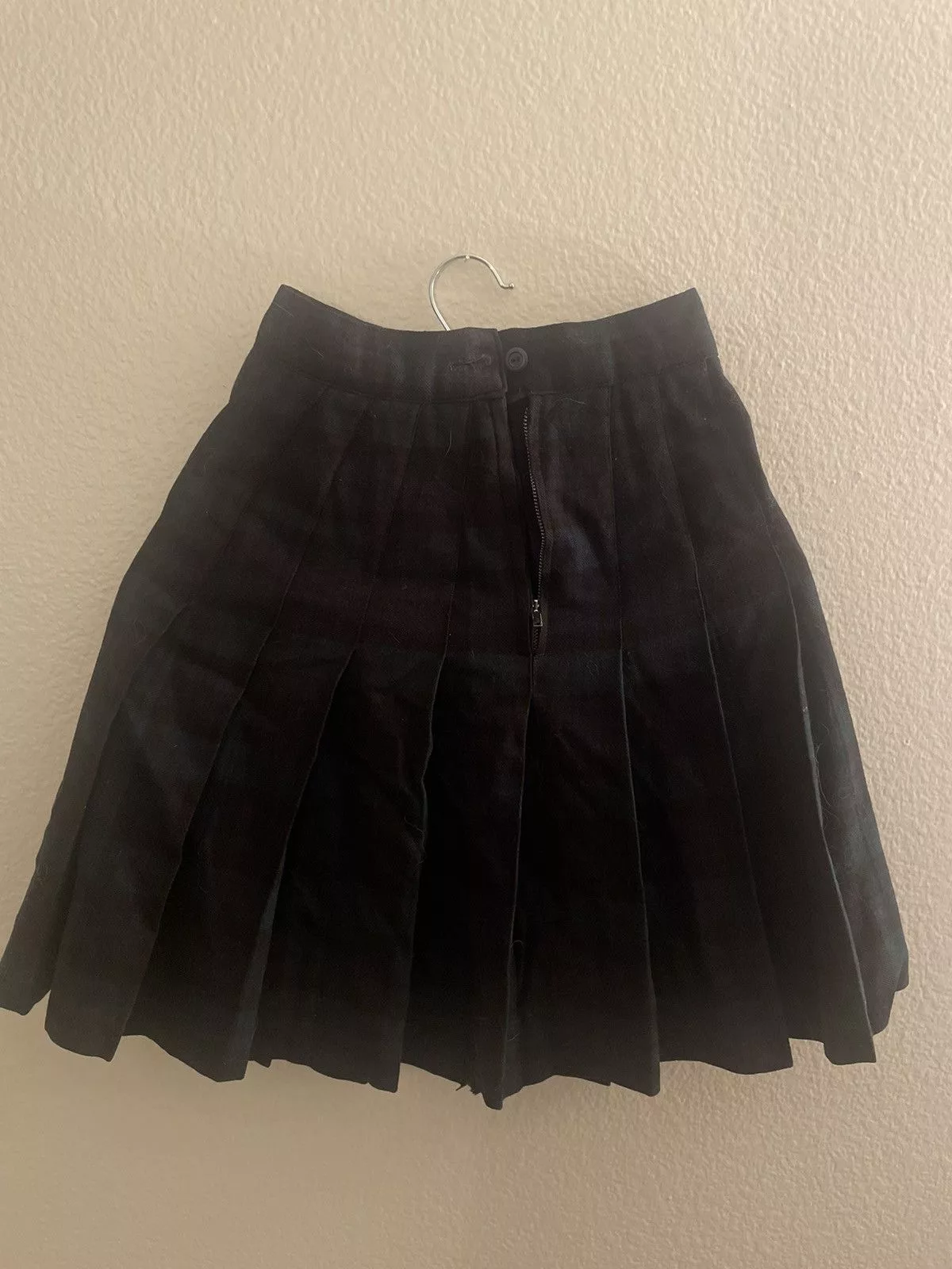 Vintage Mini Skirts Vintage Handmade Pleated Wool Mini Skirt Multi