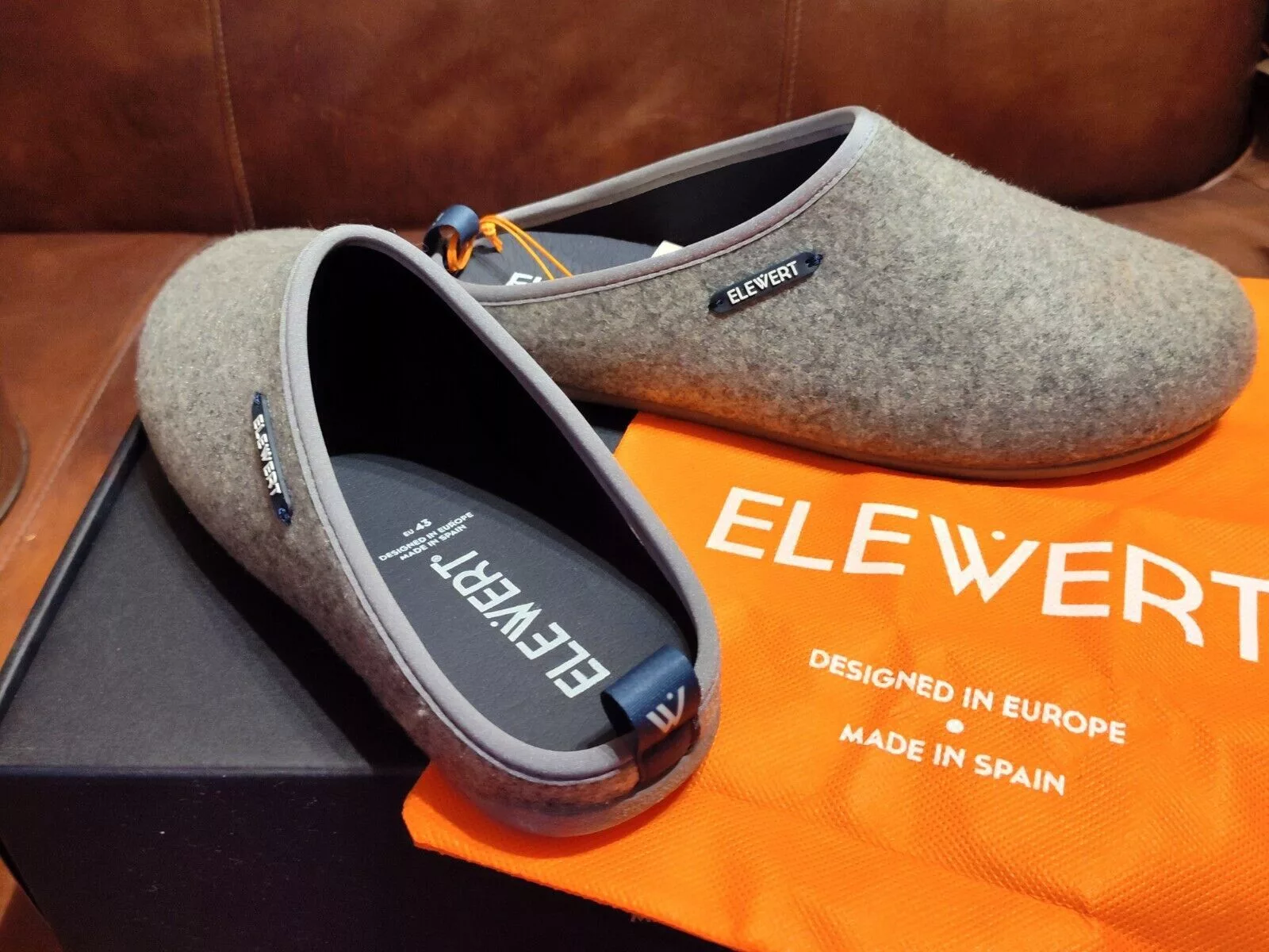 Element Casual Leather Shoes Element Elewert Slide On House Slippers Made In Spain Men’s Gray