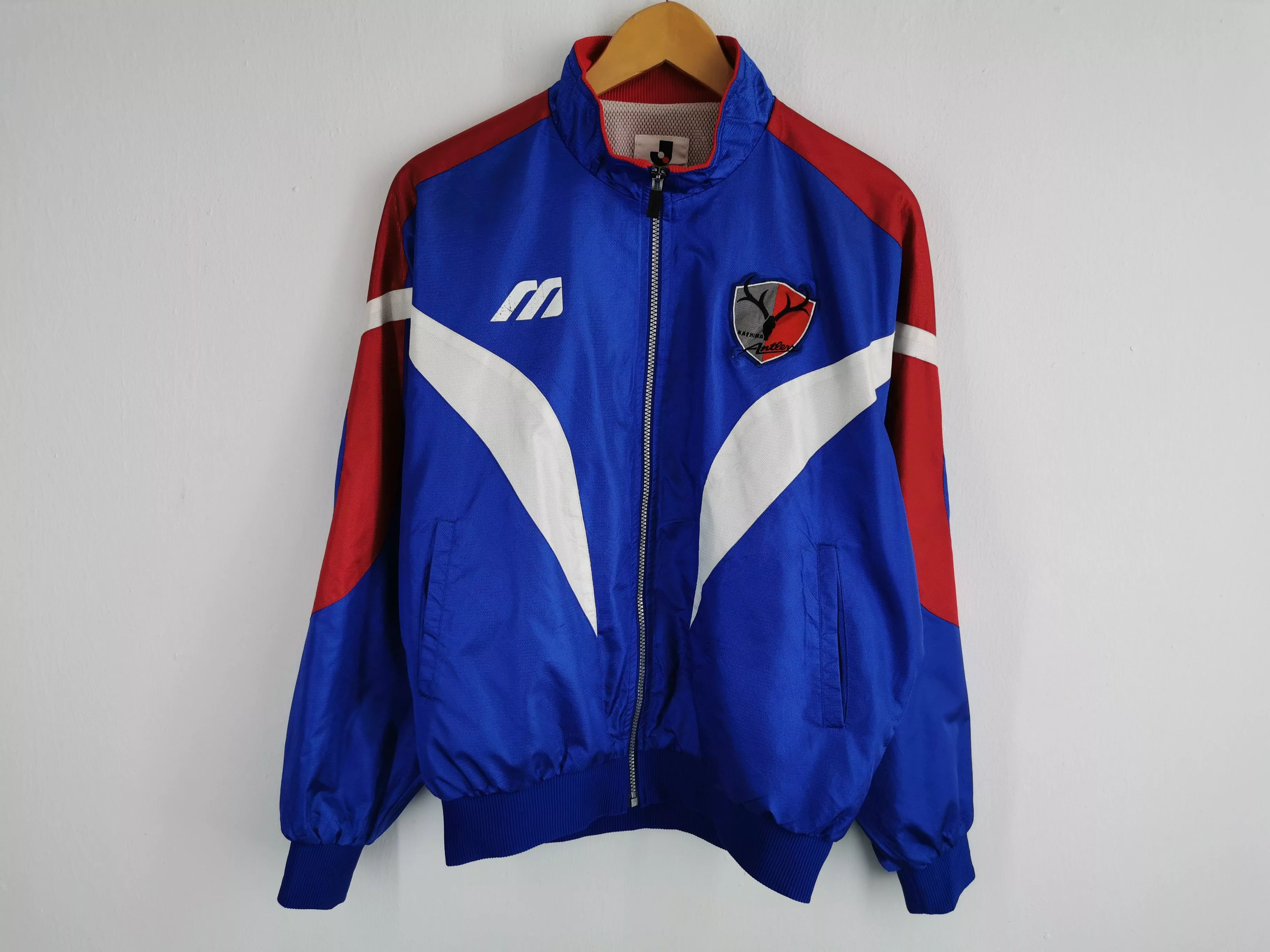 Mizuno Light Jackets Vtg Mizuno Kashima Antlers J League Multicolor Windbreaker Blue