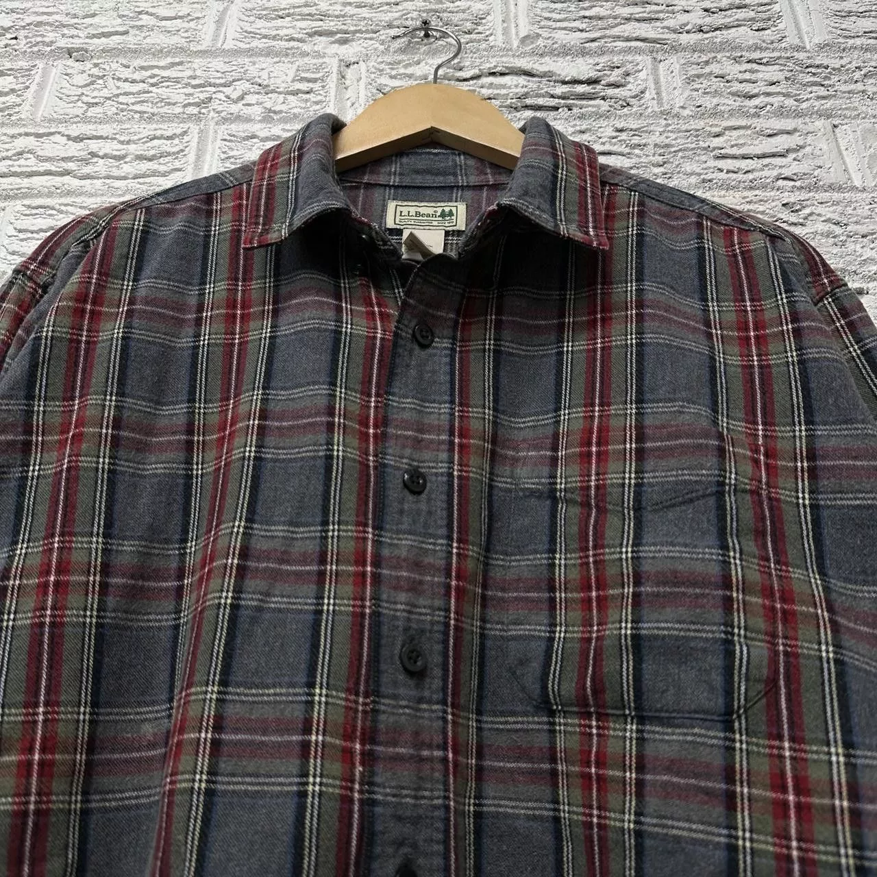 L.L. Bean Short Sleeve T Shirts Vintage L.L. Bean Button Down Flannel Collared Shirt Men’s L Multi