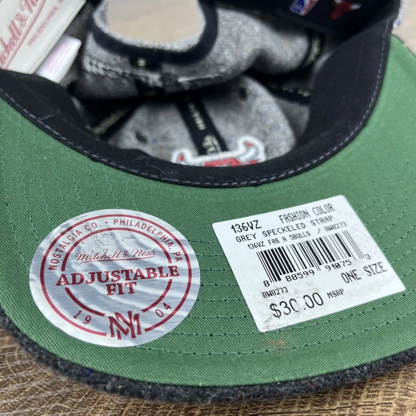 Mitchell & Ness Hats Chicago Bulls Hat Mitchell & Ness Gray Hat Adjustable Adult