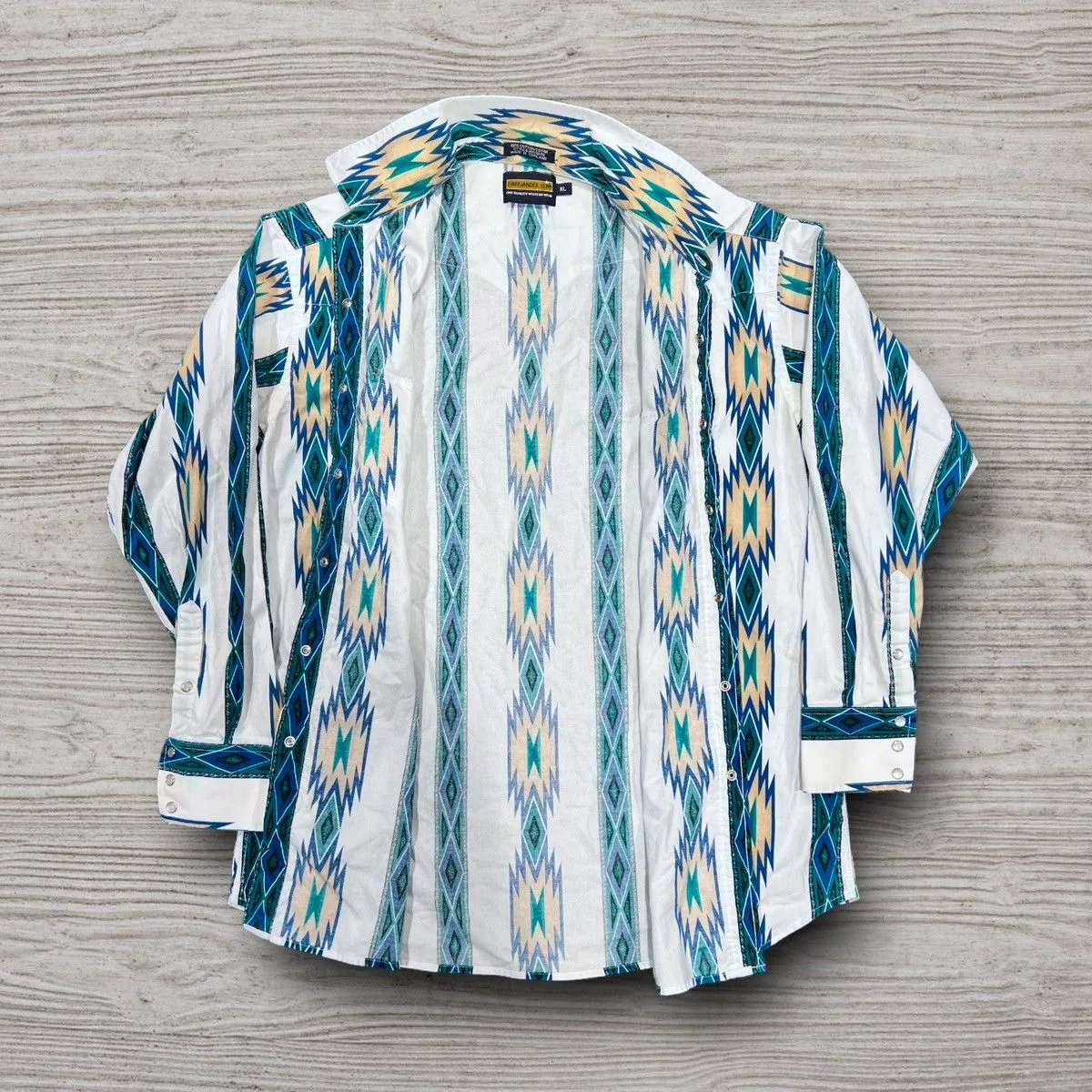 Pendleton Shirts Button Ups Pendleton Panhandle Aztec Striped Western Style Button Up Shirt Blue
