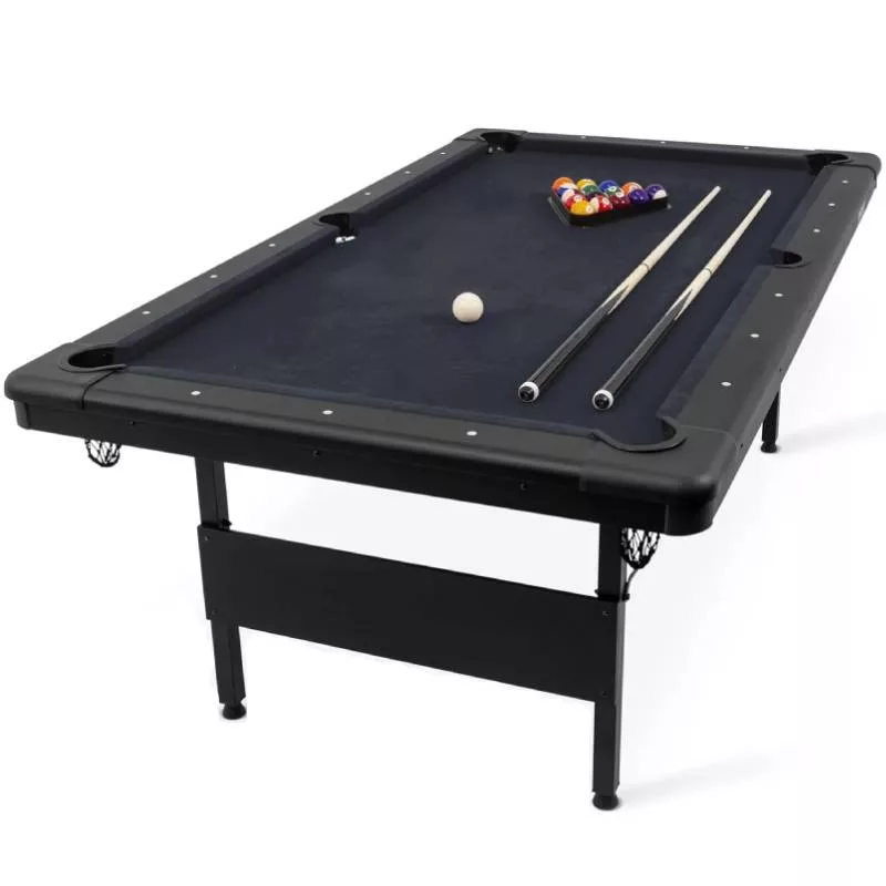 GoSports Portable Pool Table with Set of Balls 2 Cue Sticks Chalk and Felt Brush
