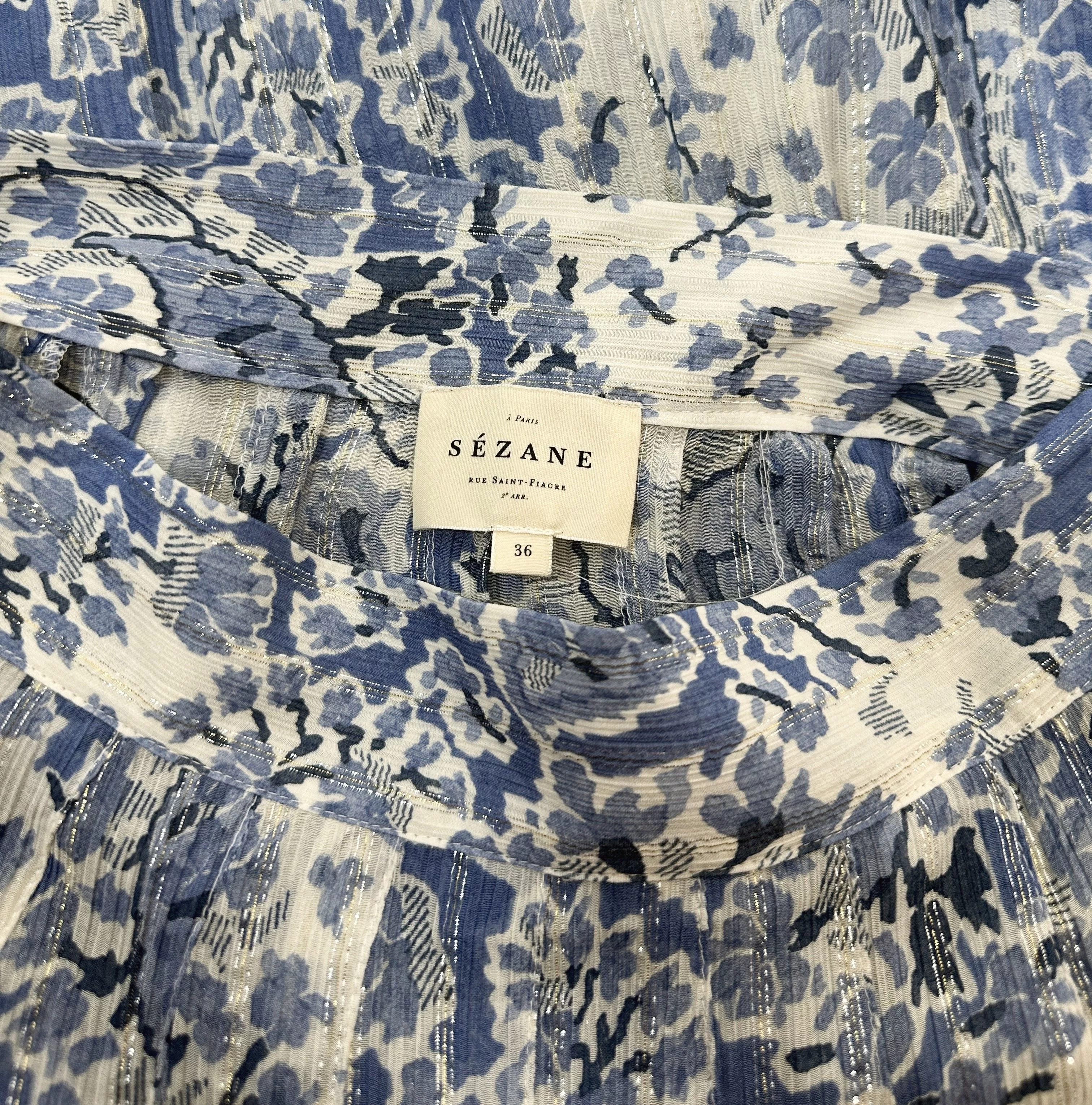 Sezane Midi Skirts Sezane Blue Midi Skirt