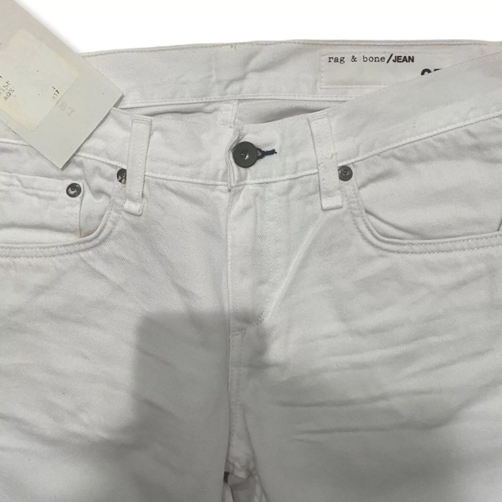 Rag & Bone Jeans RAG & BONE Aged Release White Raw Hem Skinny Jeans Sz 25