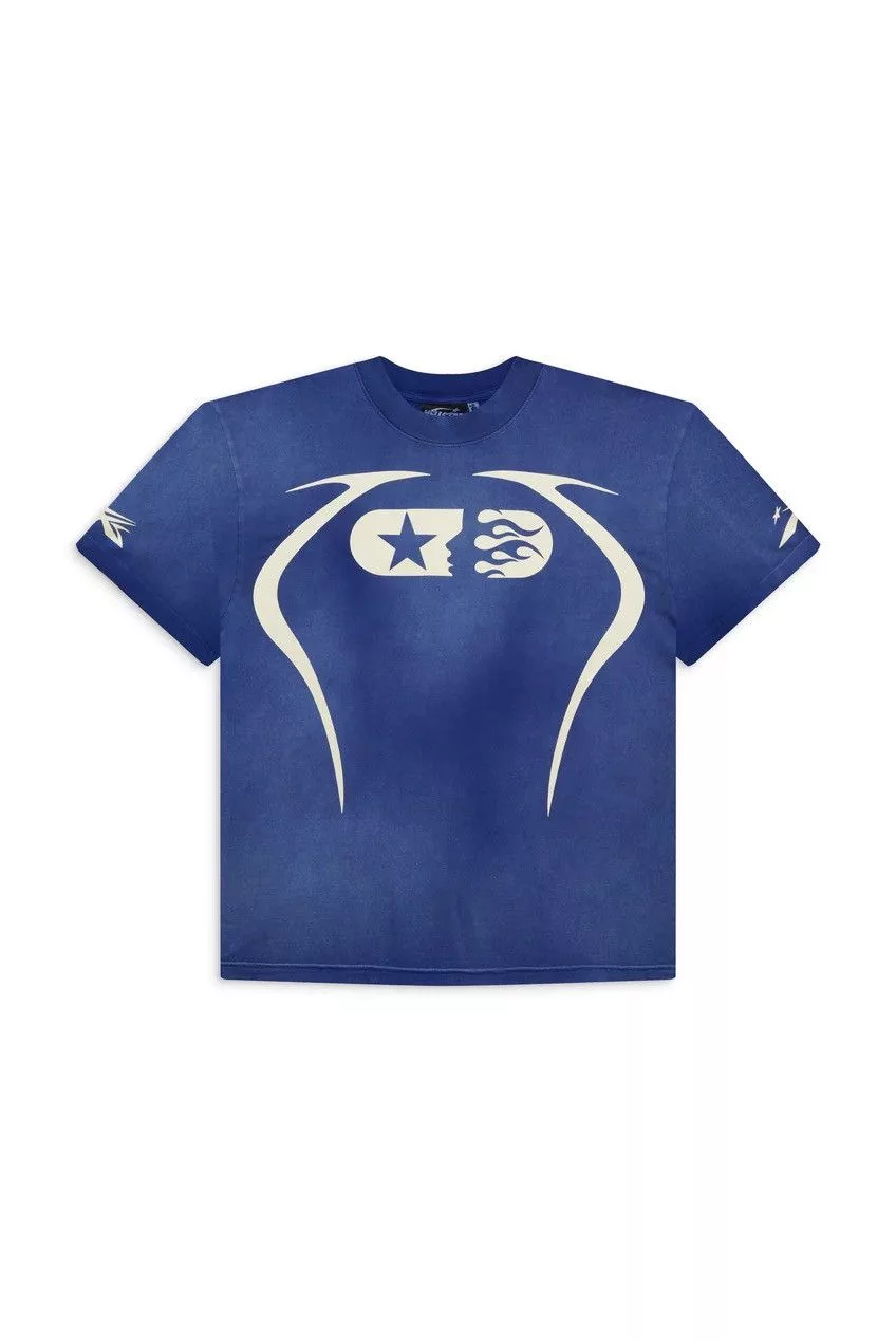 HELLSTAR Short Sleeve T Shirts HELLSTAR WARM UP TEE BLUE XL