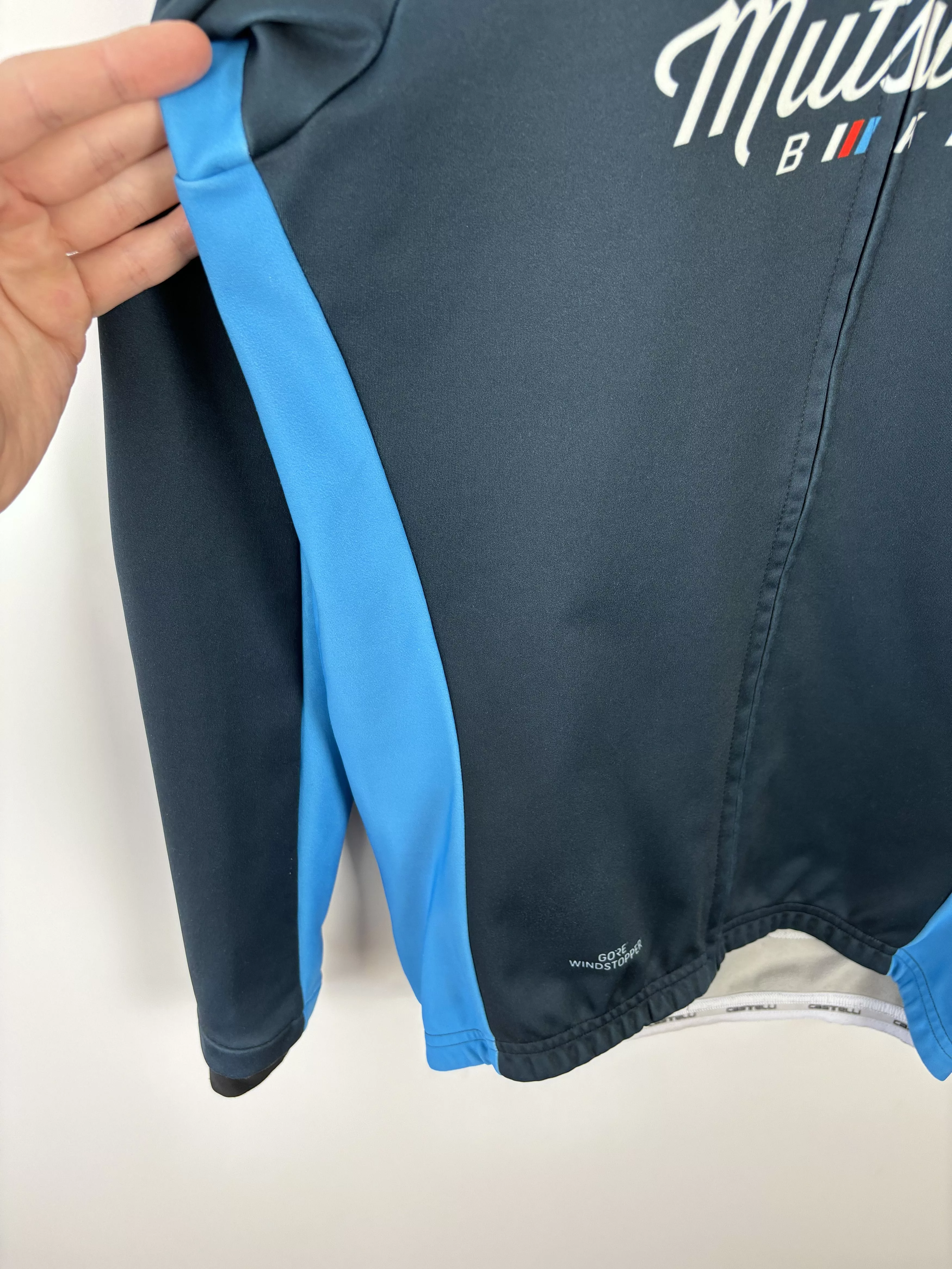 Other Jerseys Other Castelli Mutsaars Bikes Softshell Windstopper Cycling Jacket Blue Sportswear