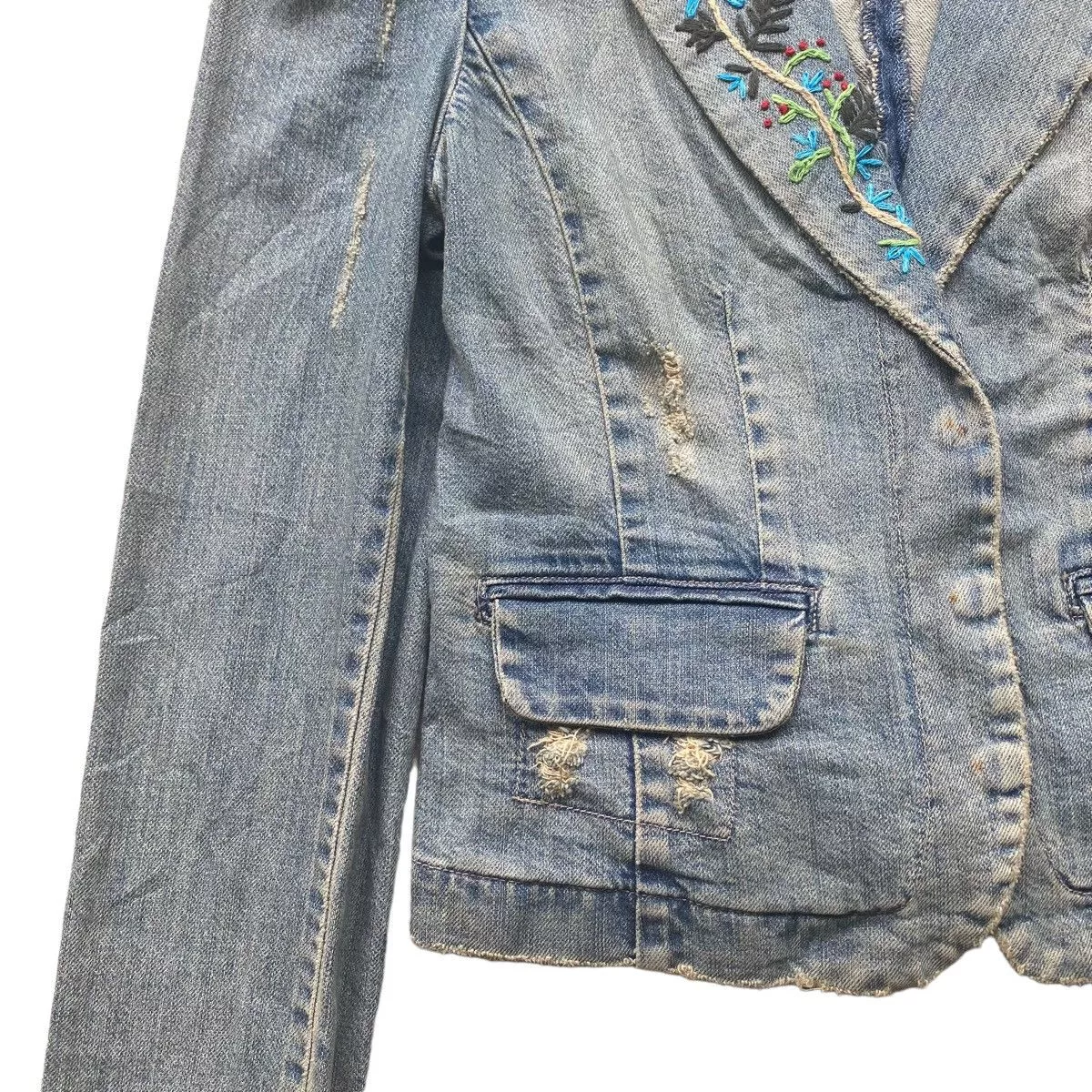 Calvin Klein Denim Jackets Calvin Klein Distressed Denim Jacket Multi