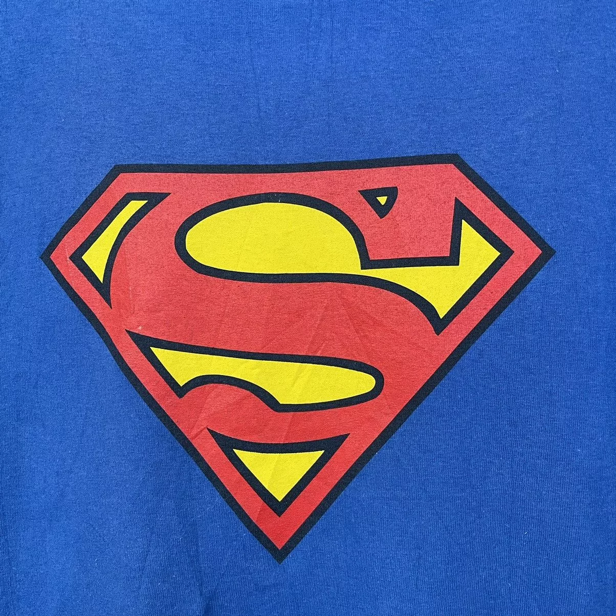 DC Comics Short Sleeve T Shirts DC Comics × Marvel Comics × Vintage Vintage 2000s Superman OG Logo T Shirt Blue