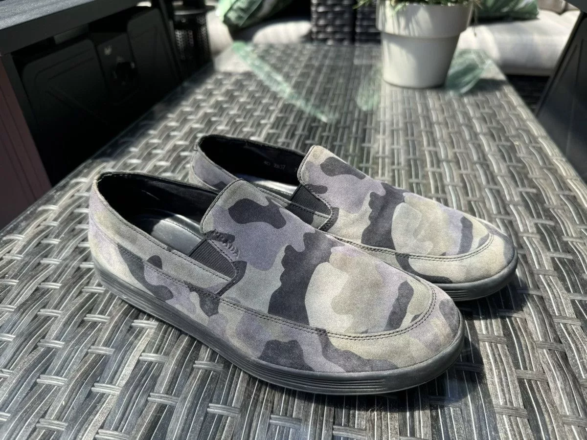Prada Slip Ons Prada Suede Camo Slip-ons Green