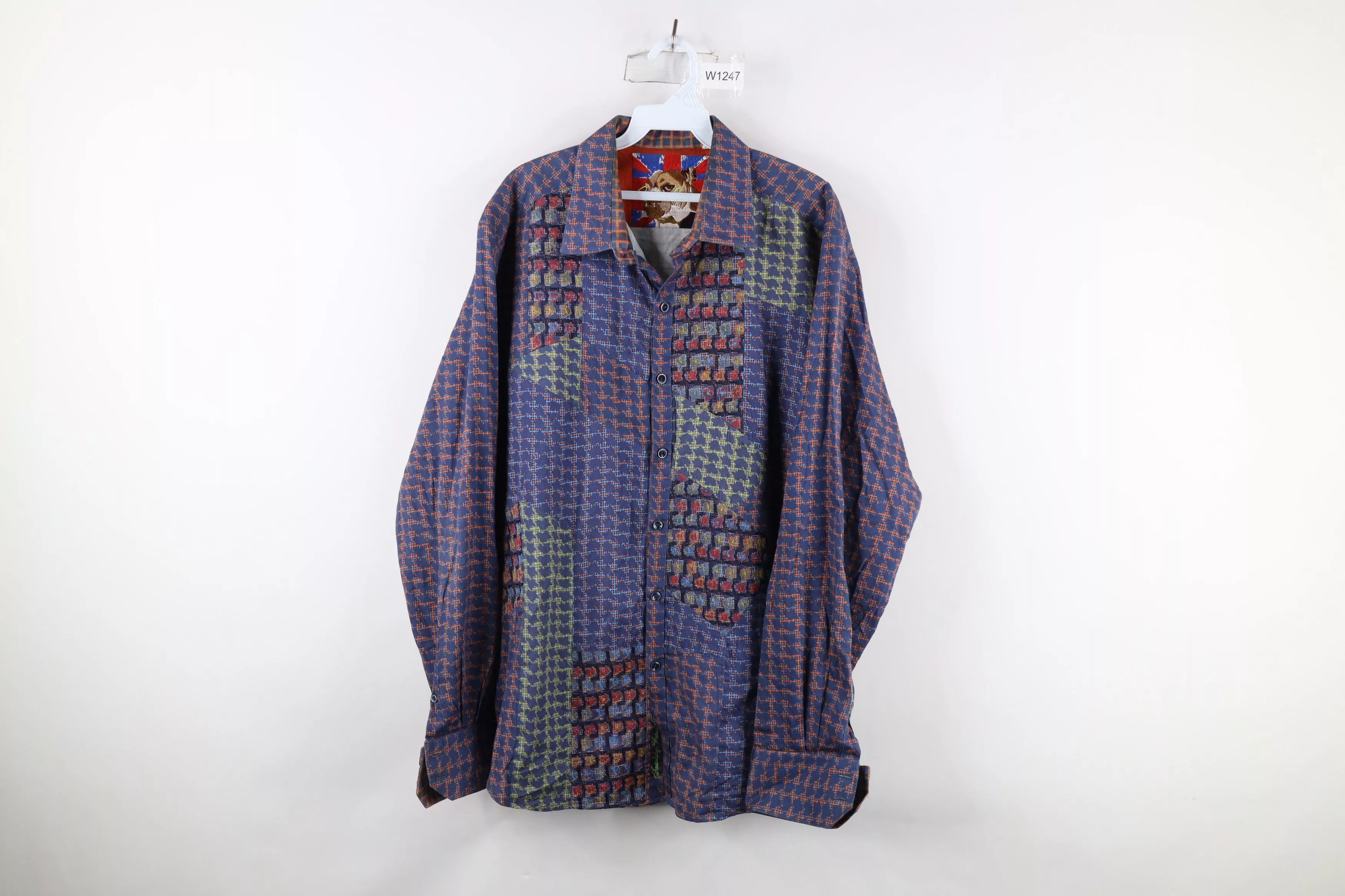 Robert Graham Shirts Button Ups Robert Graham × Vintage Robert Graham Rainbow Patchwork Houndstooth Button Shirt Multi
