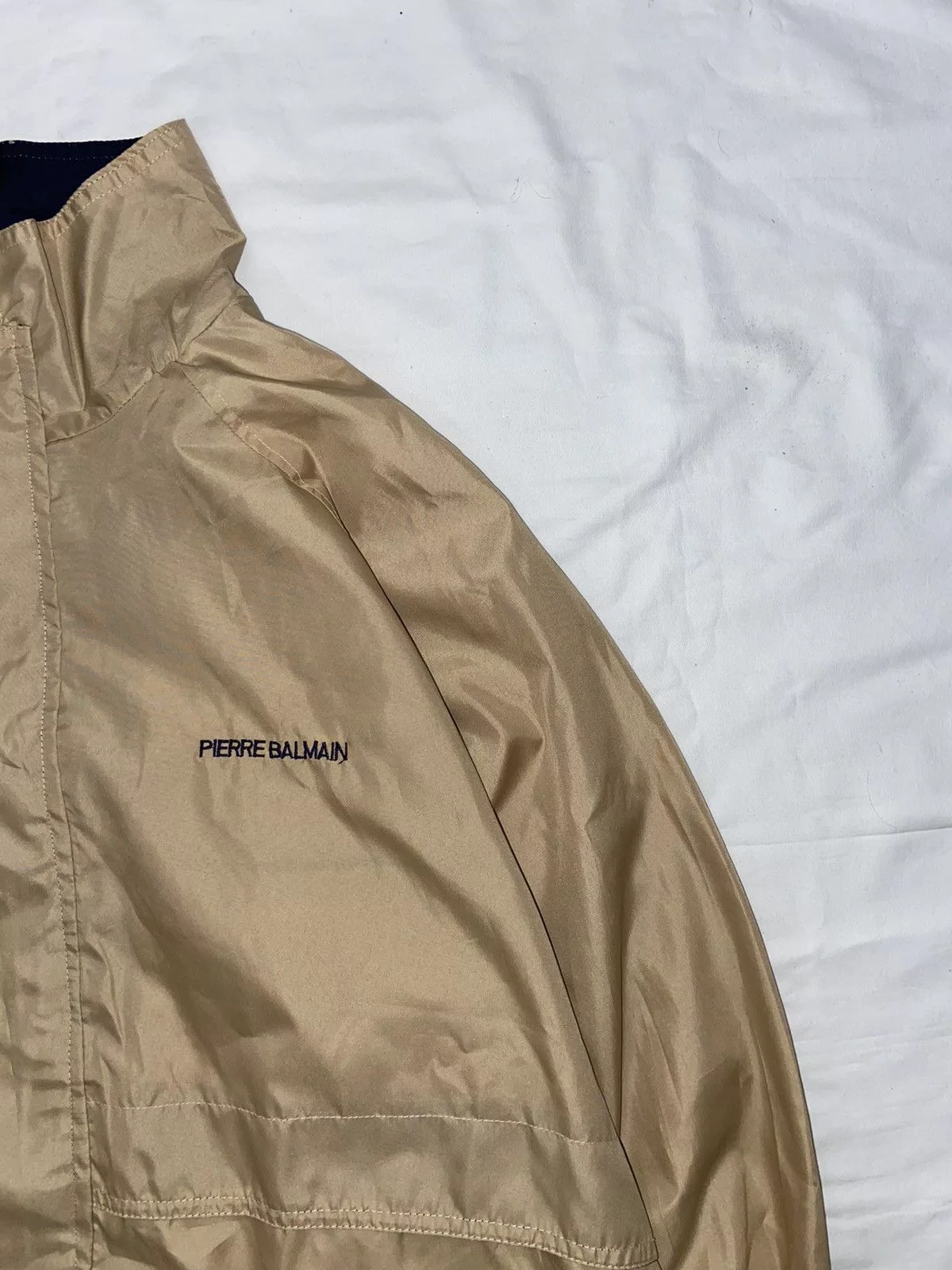Pierre Balmain Light Jackets Pierre Balmain × Vintage Pierre Balmain Vintage 90s Beige Navy Light Jacket Luxury