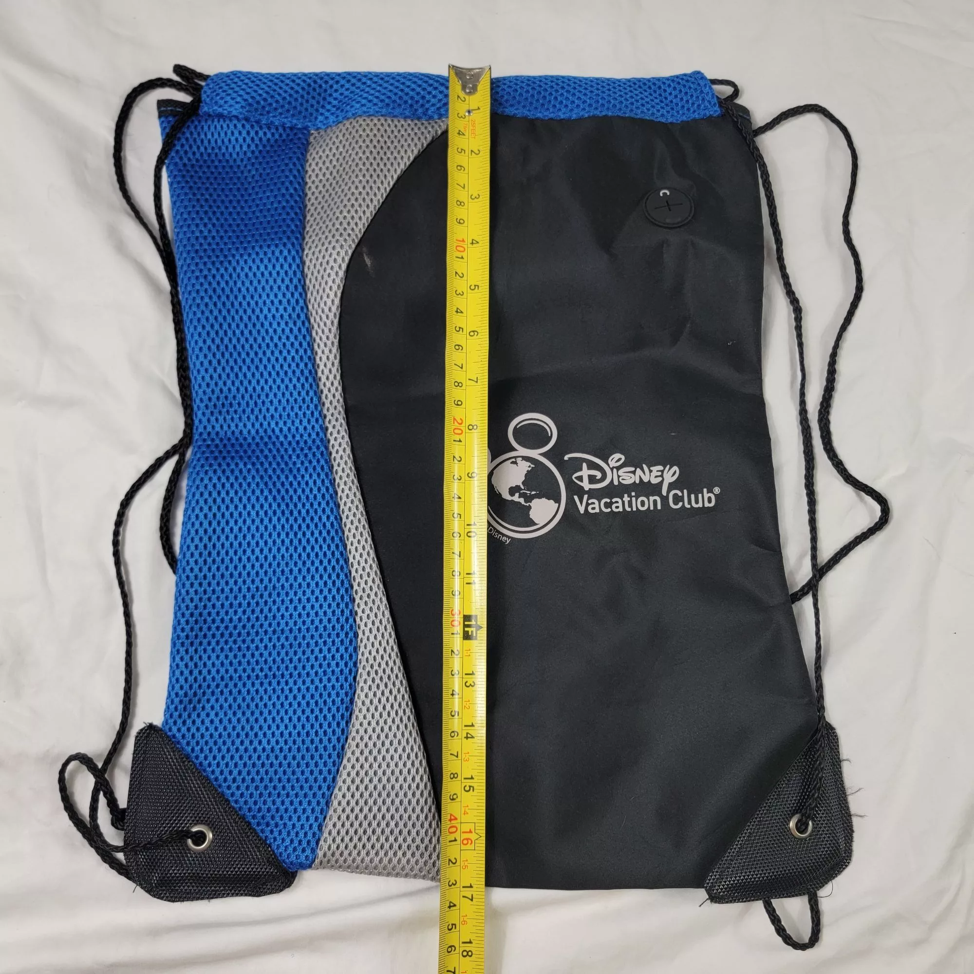 Disney Backpacks Disney Vacation Club DVC Drawstring Backpack Microfiber Mesh Black