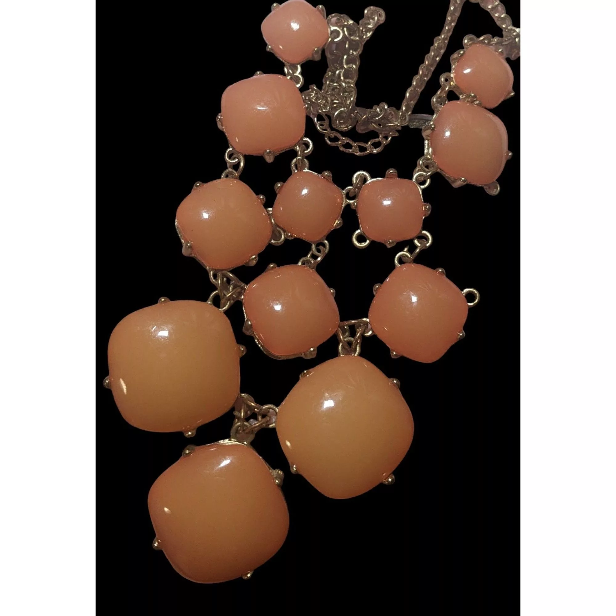 Other Necklaces Other Peach Bubble Bib Statement Necklace With Gold Chain Orange