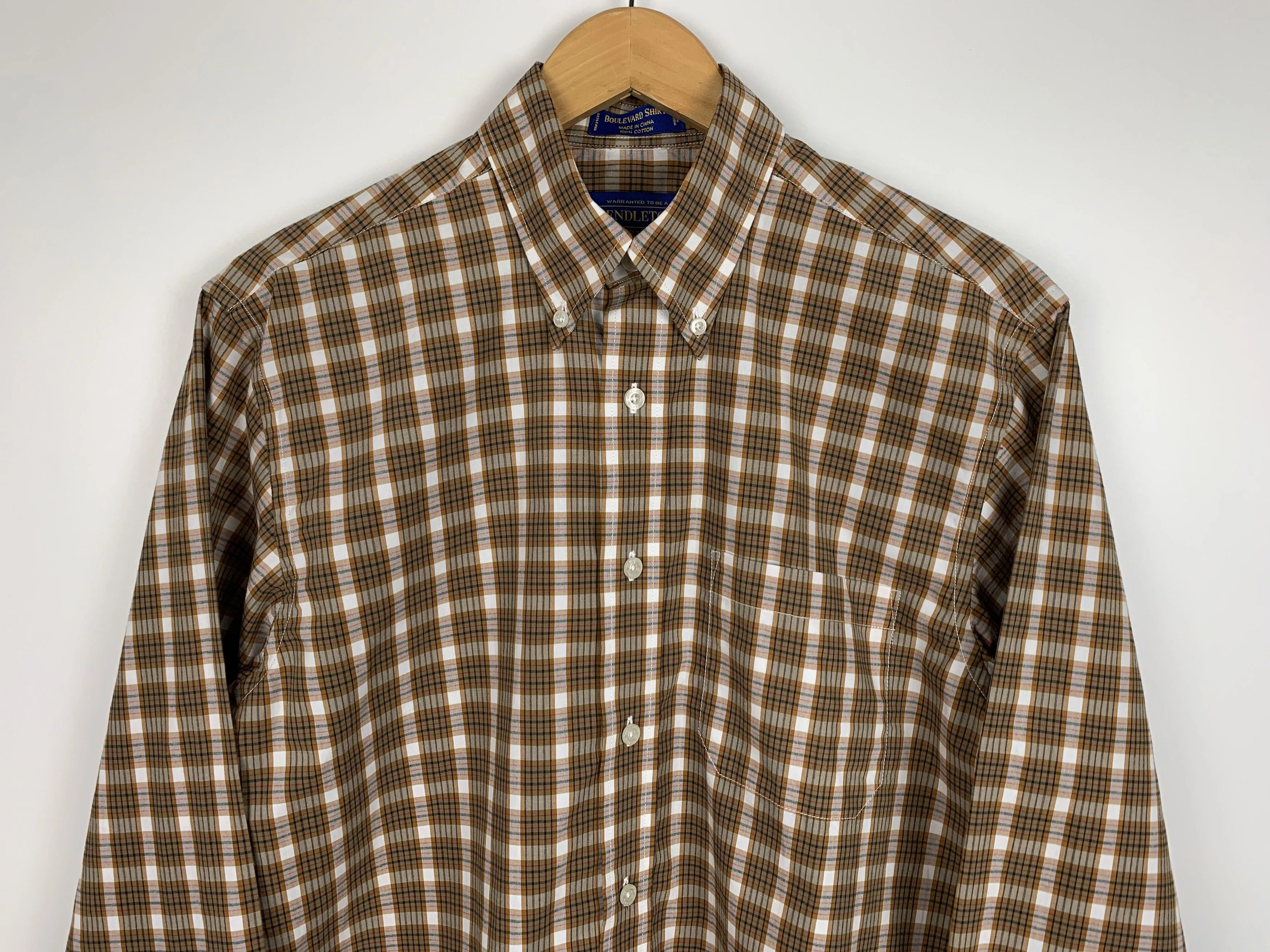 Pendleton Shirts Button Ups Pendleton Boulevard Button Down Shirt Plaid Cotton Size S Yellow