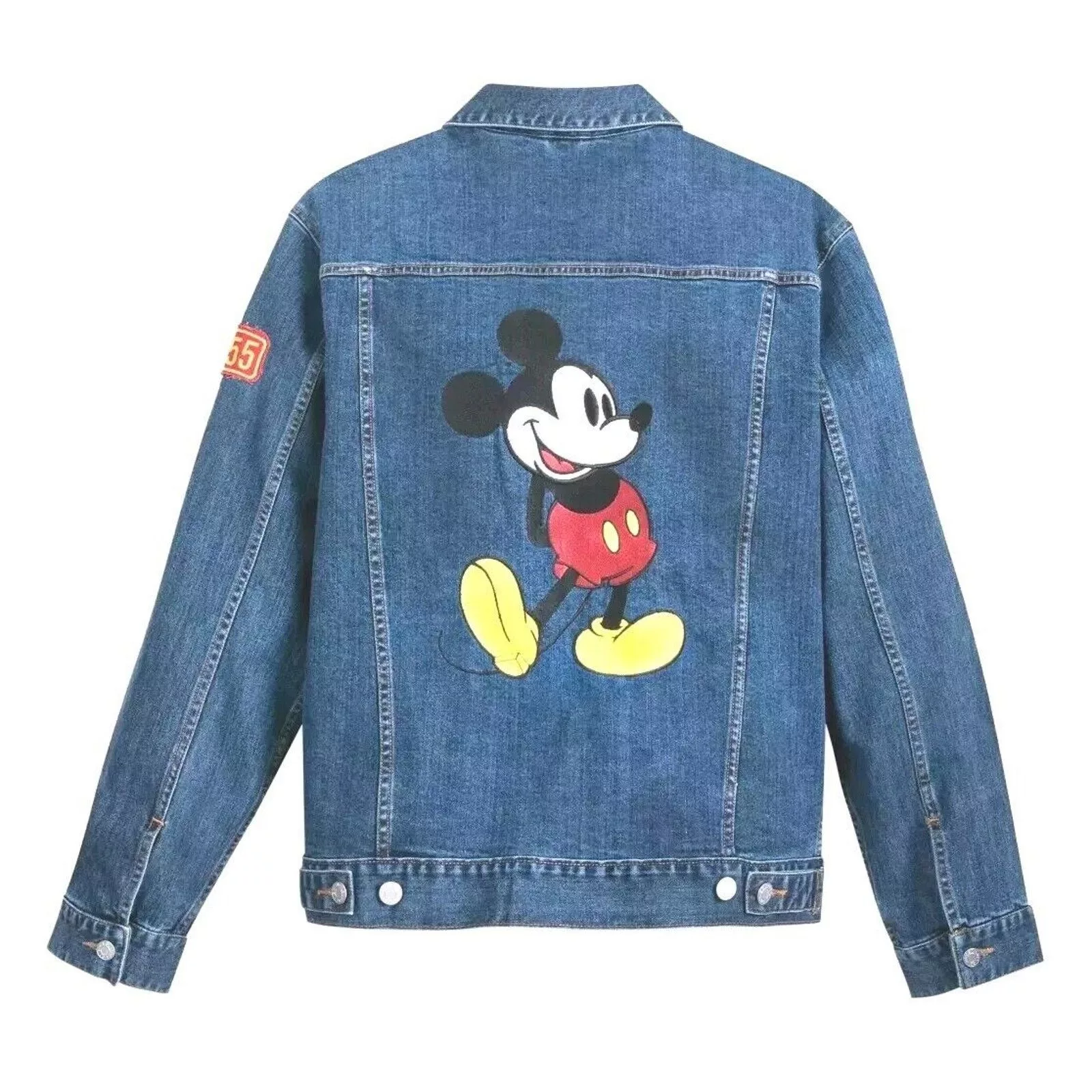 Disney Light Jackets Disney Mickey Denim Jean Jacket with Embroidered Patch Blue